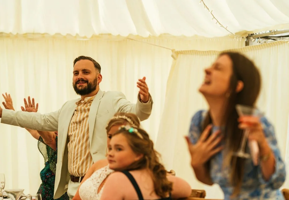 Singing wedding guests