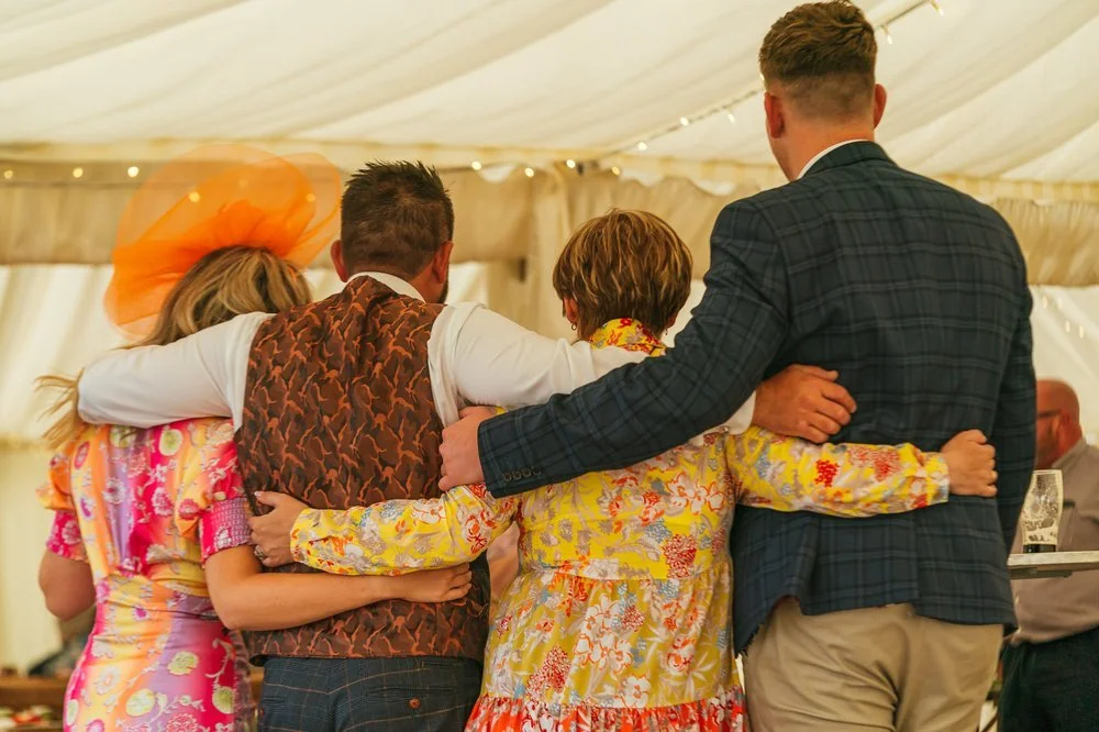 Wedding guests from behind