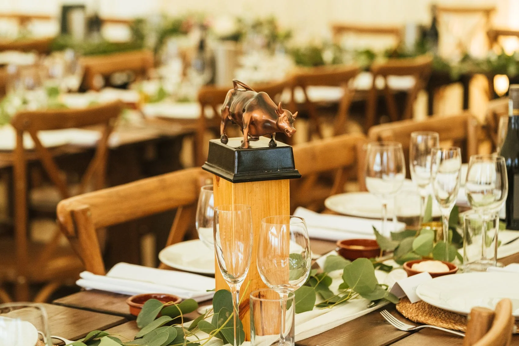 Wedding breakfast set up.