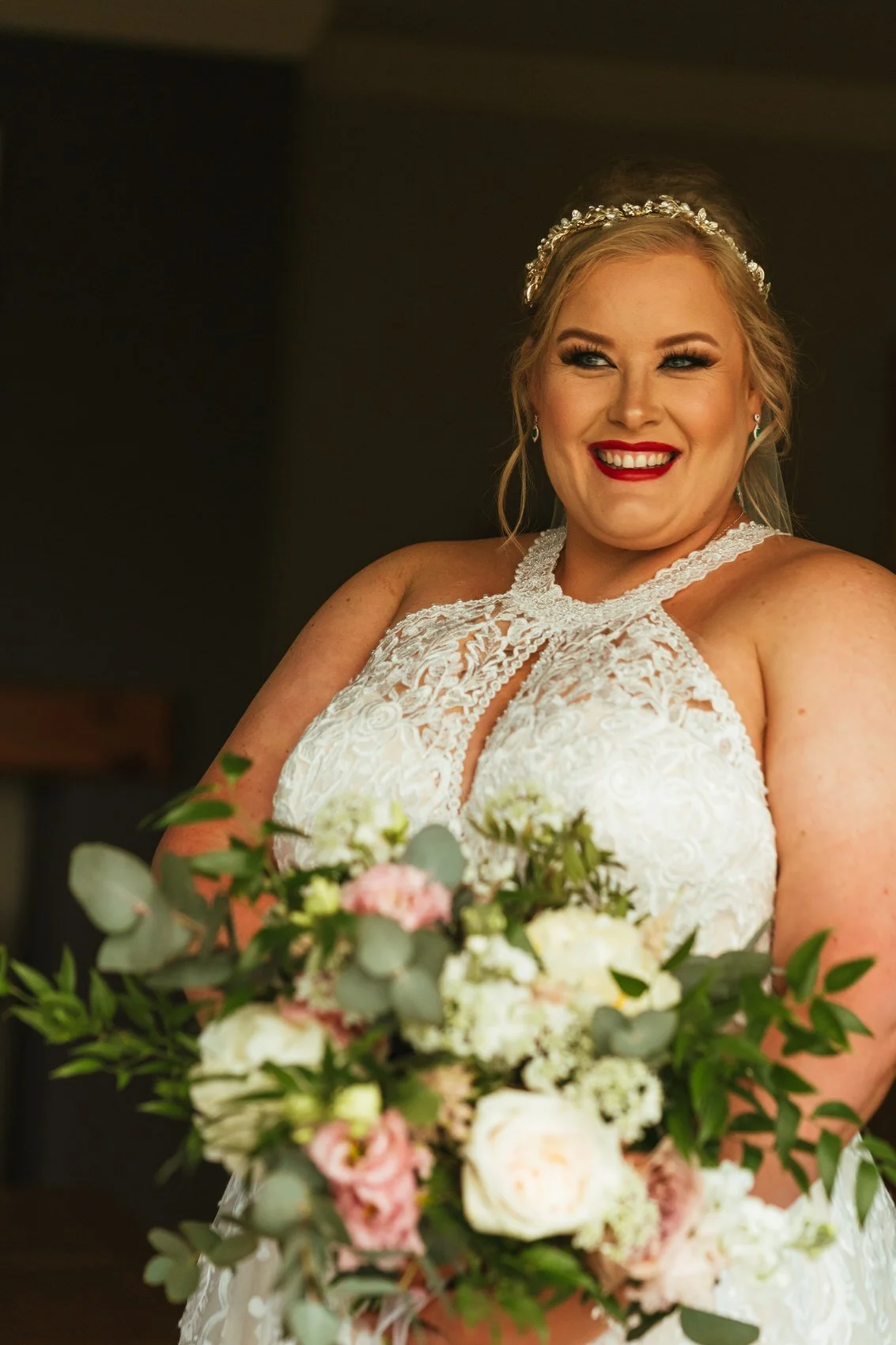 Smiling bridal portrait