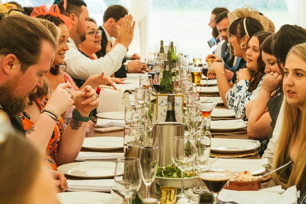 Long feasting wedding table
