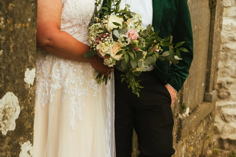 Bride holding bouquet