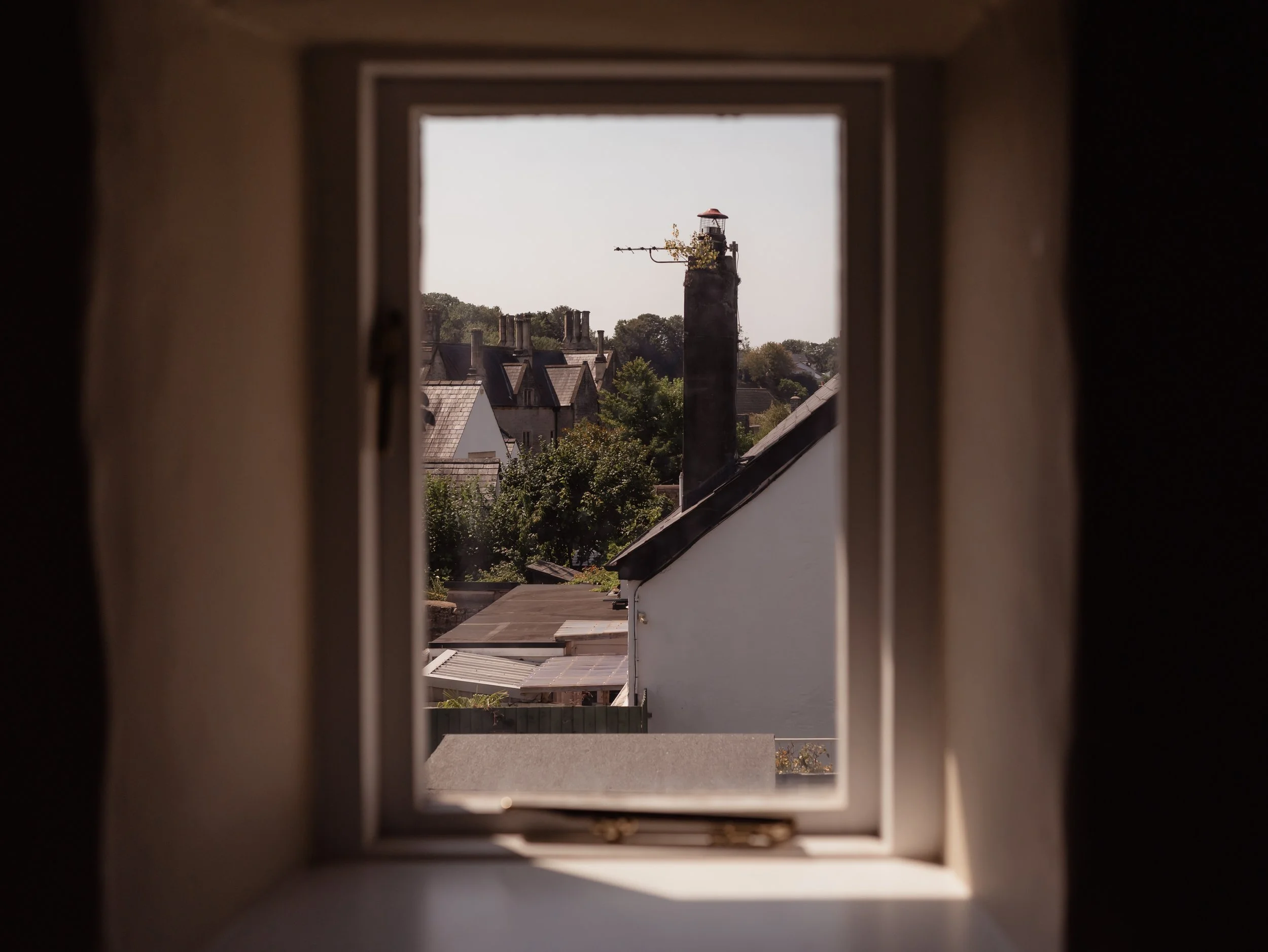 View from a window at the Bear hotel in Cowbridge, taken during a wedding party getting ready