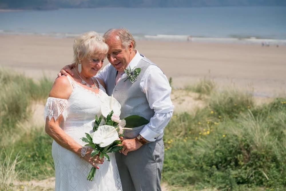 Wedding photography at Oxwich bay in Swansea.