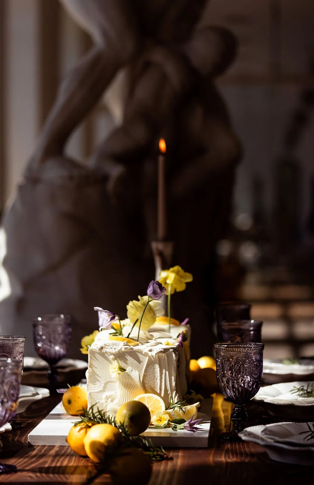 Wedding decor Italian sunshine look at Margam Orangery