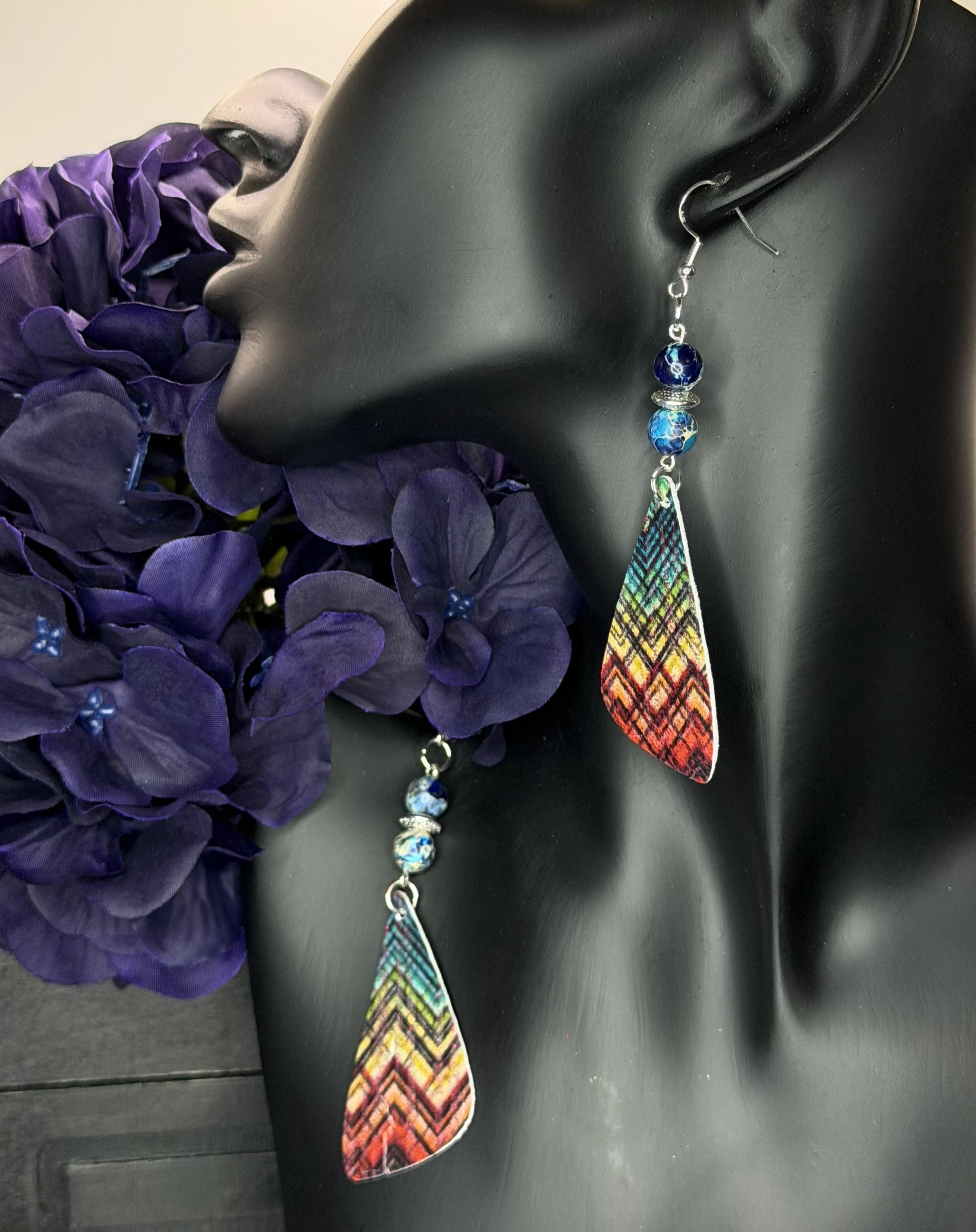 Rainbow Rhythm Leather Earrings