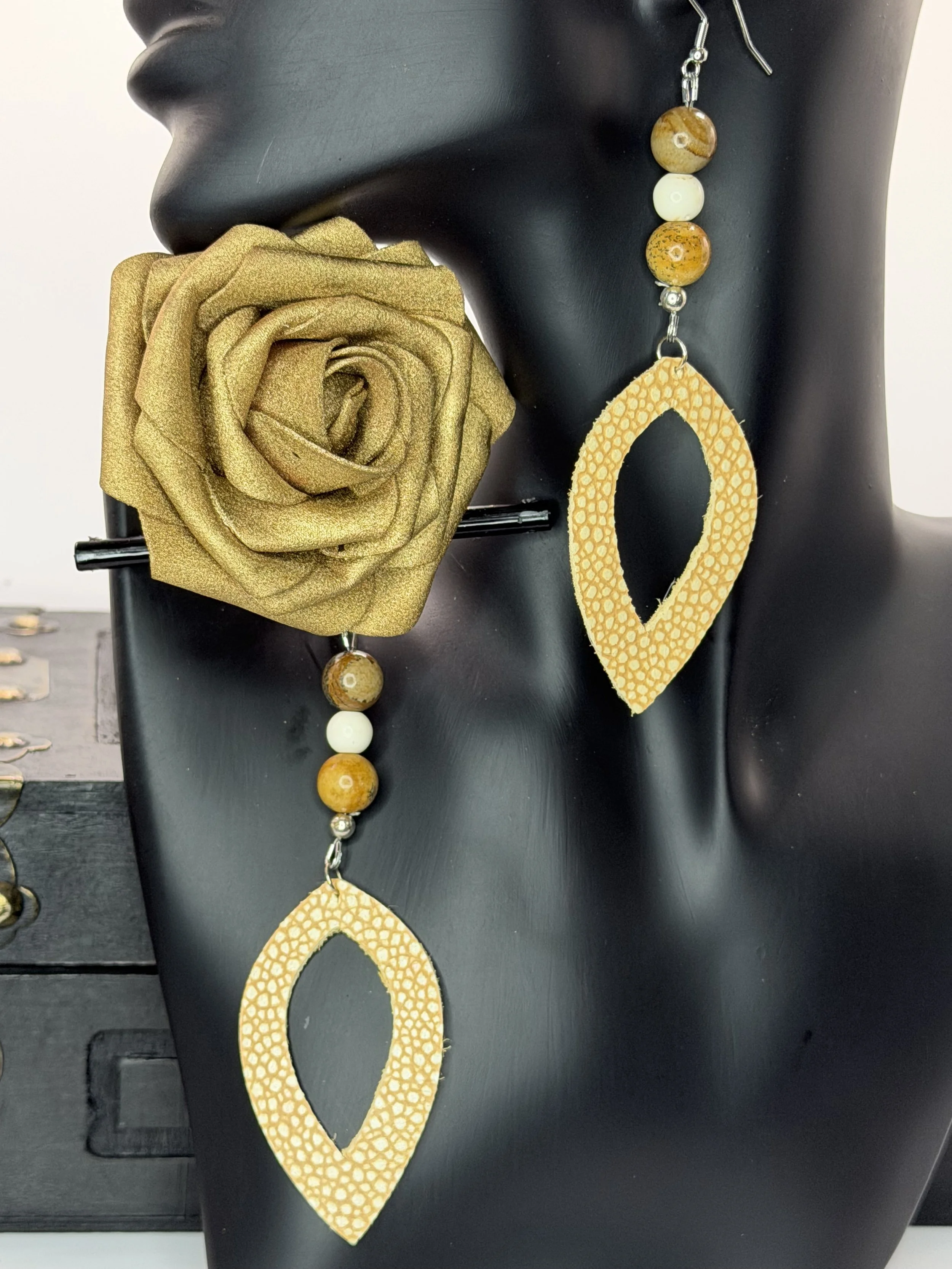 Desert Gold Leather Dangles