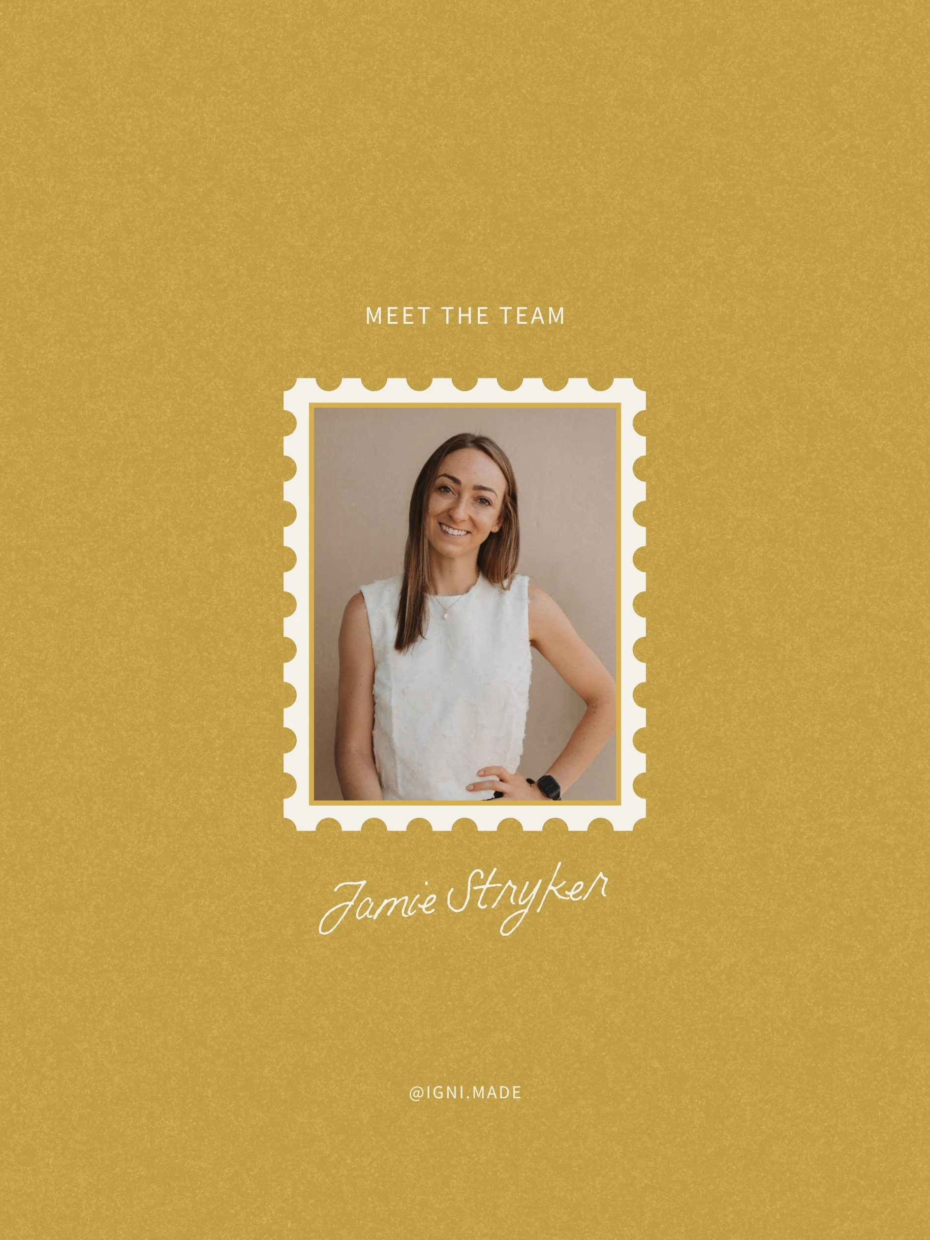 Meet Jamie, one third of Igni Made and the person turning brand strategy into logos, color palettes, and visual details that make a brand impossible to forget.

California-born, Scotland-based, and rarely seen without a good coffee or a camera.

Firs