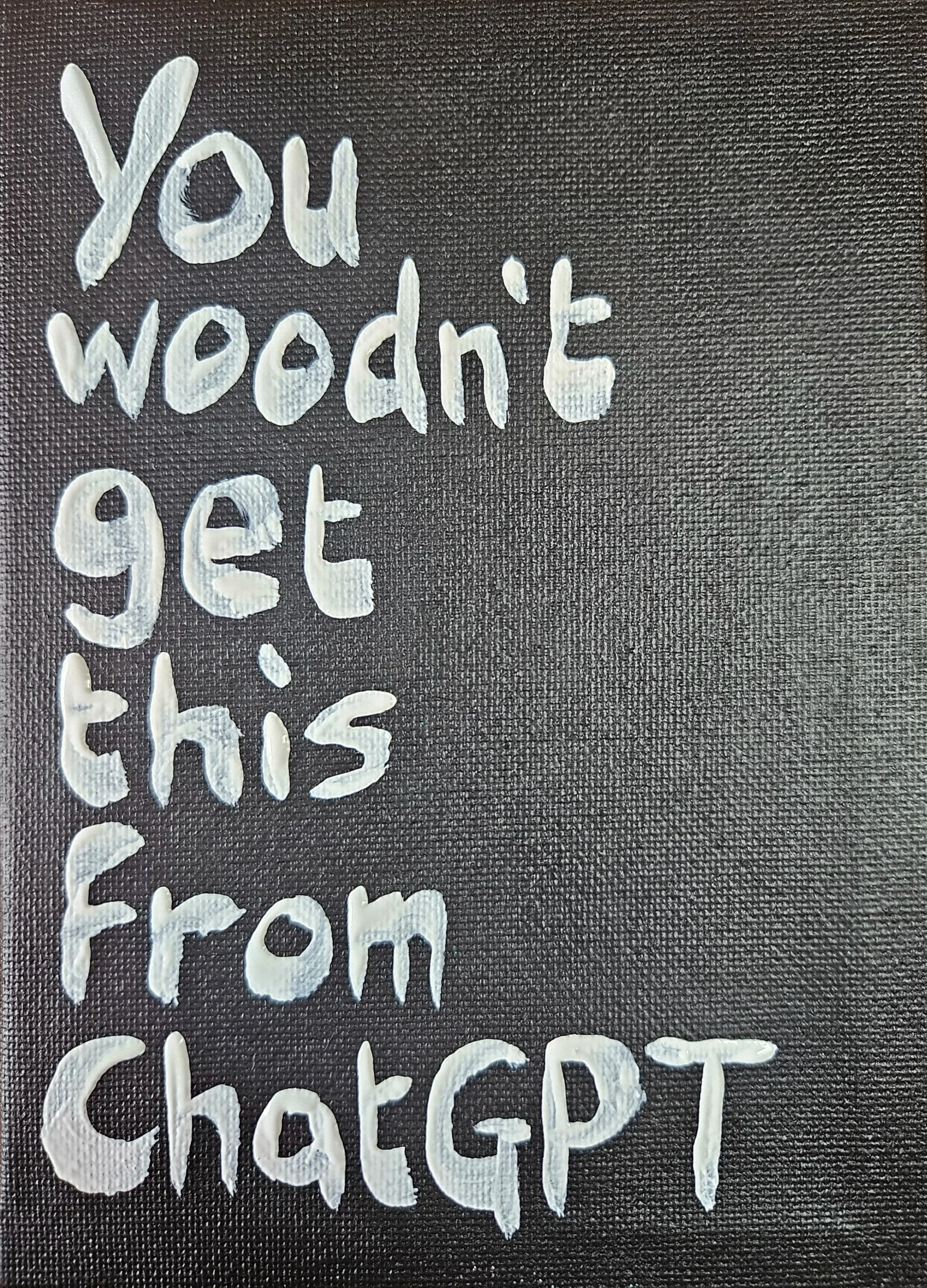 Handwritten words on a coloured surface with amusing messages.