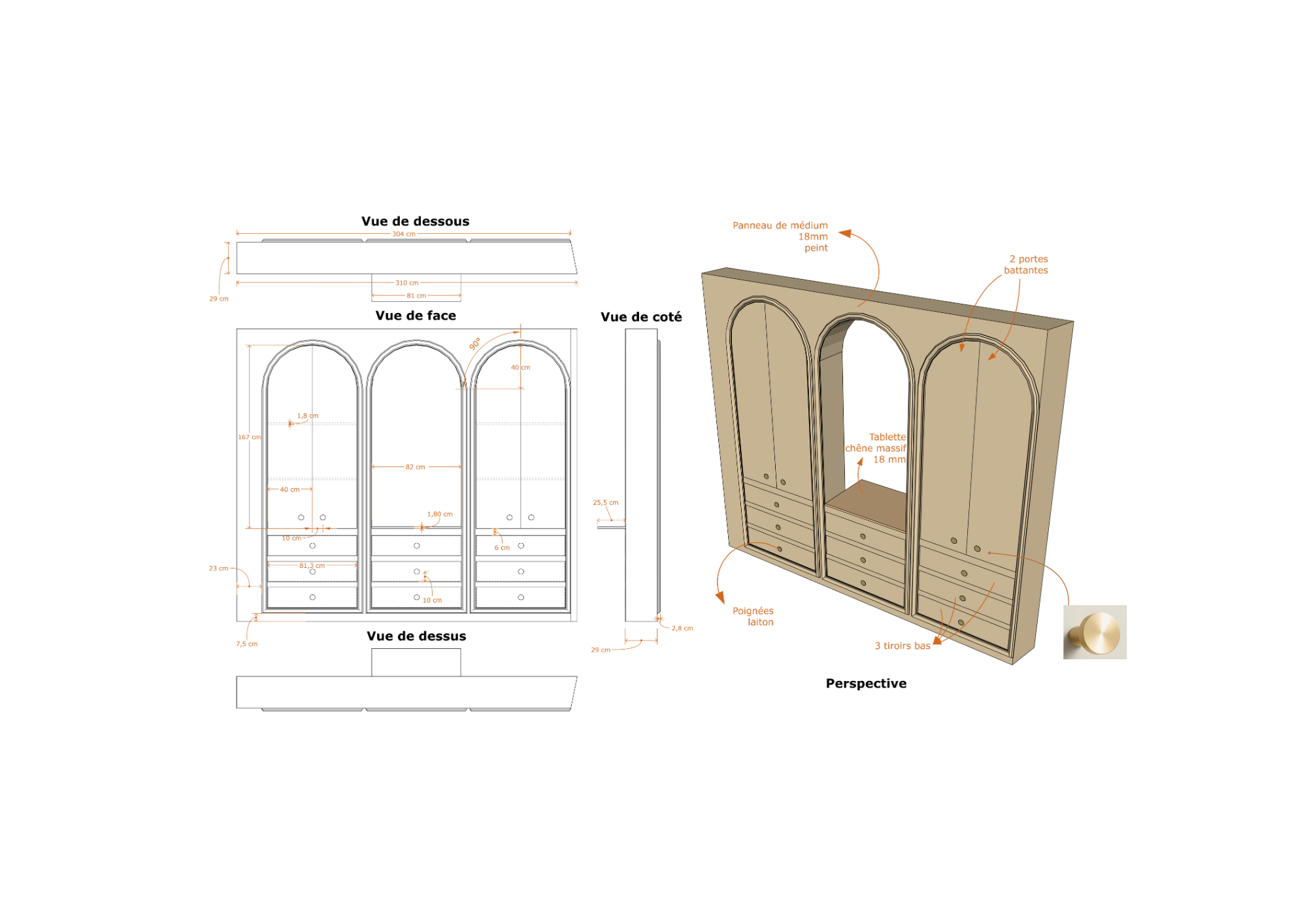 Détail mobilier sur mesure