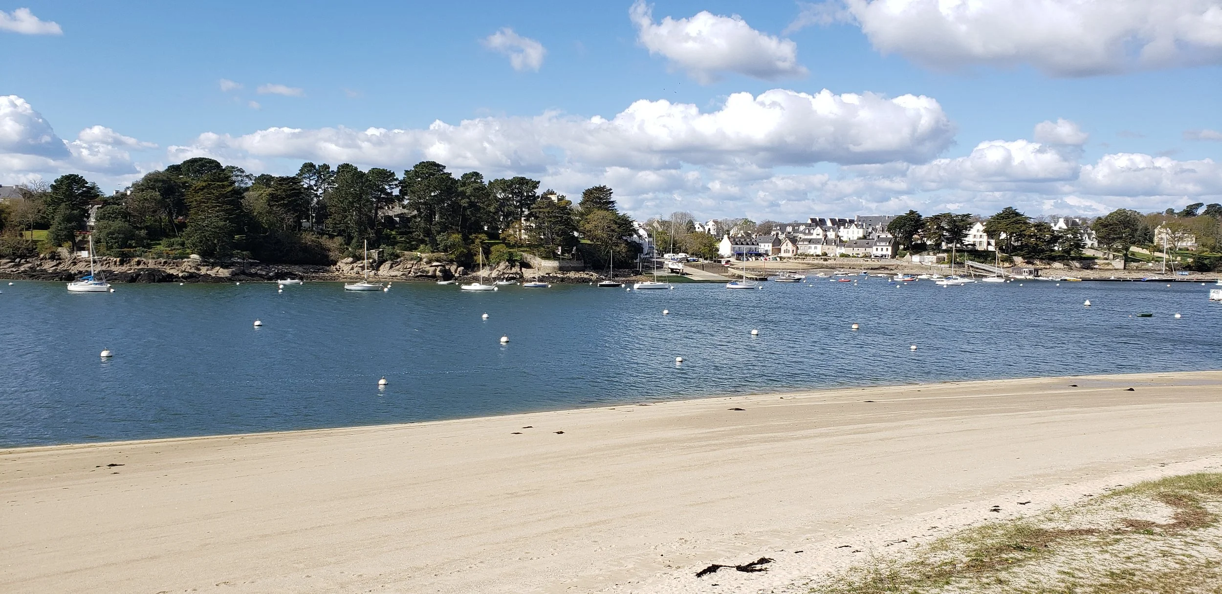 View of Sainte-Marine village across the Odet River from Bénodet, Brittany, France