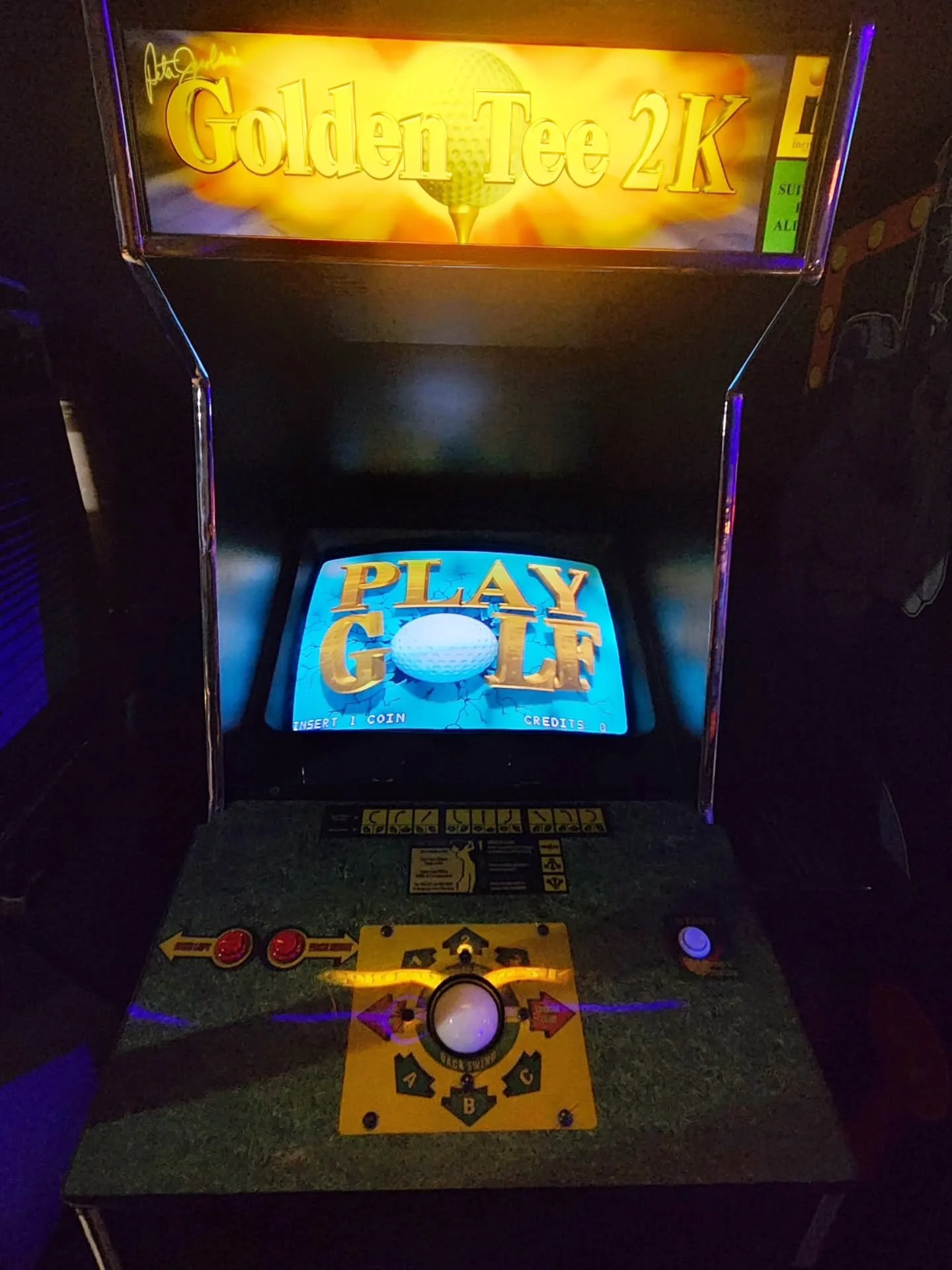 Two games now on the floor that come from completely different sides of the universe in terms of genre...Golden Tee 2K and Aero Fighters! You can either kick back and "PLAY GOLF" with some buddies or put your reflexes to the test with a cla