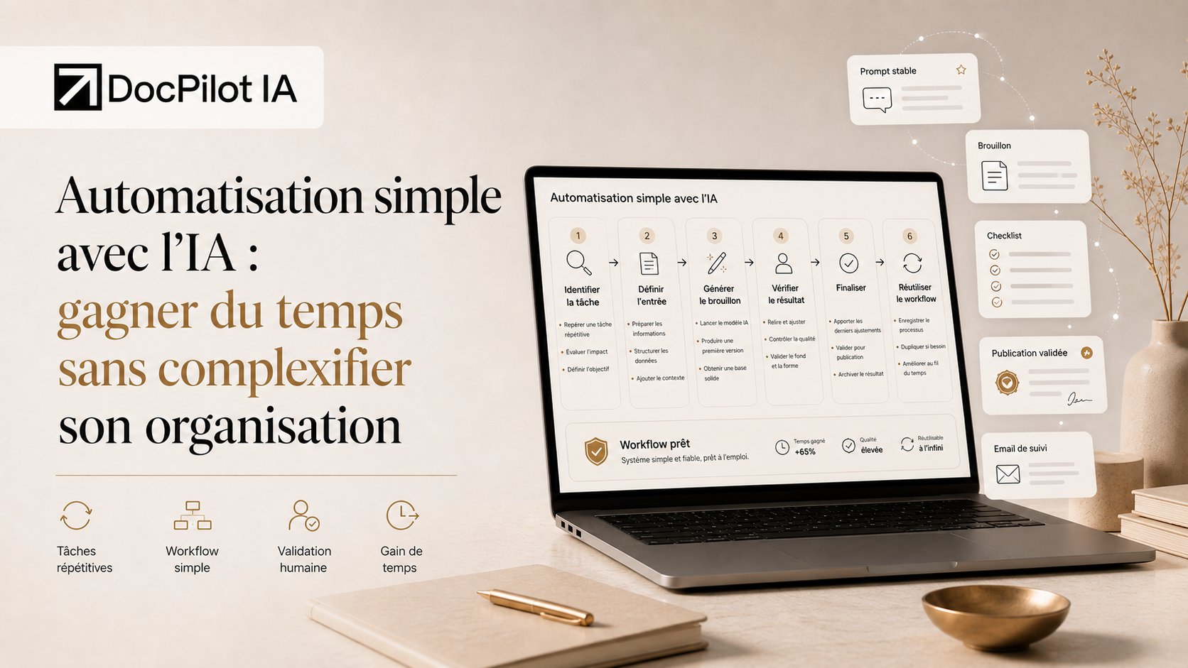 Automatisation simple avec l’IA : comment gagner du temps sans complexifier son organisation