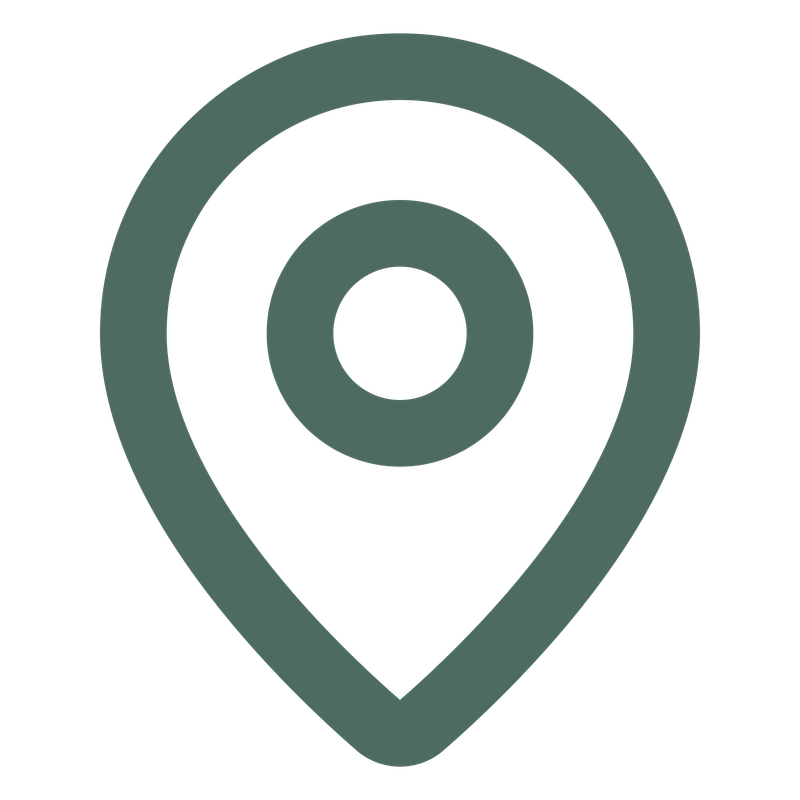 Icon of a map pin or location marker with a circular target in the center, representing location or GPS.