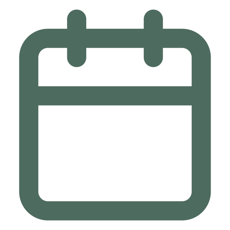 Calendar icon with a blank square representing a date or schedule.
