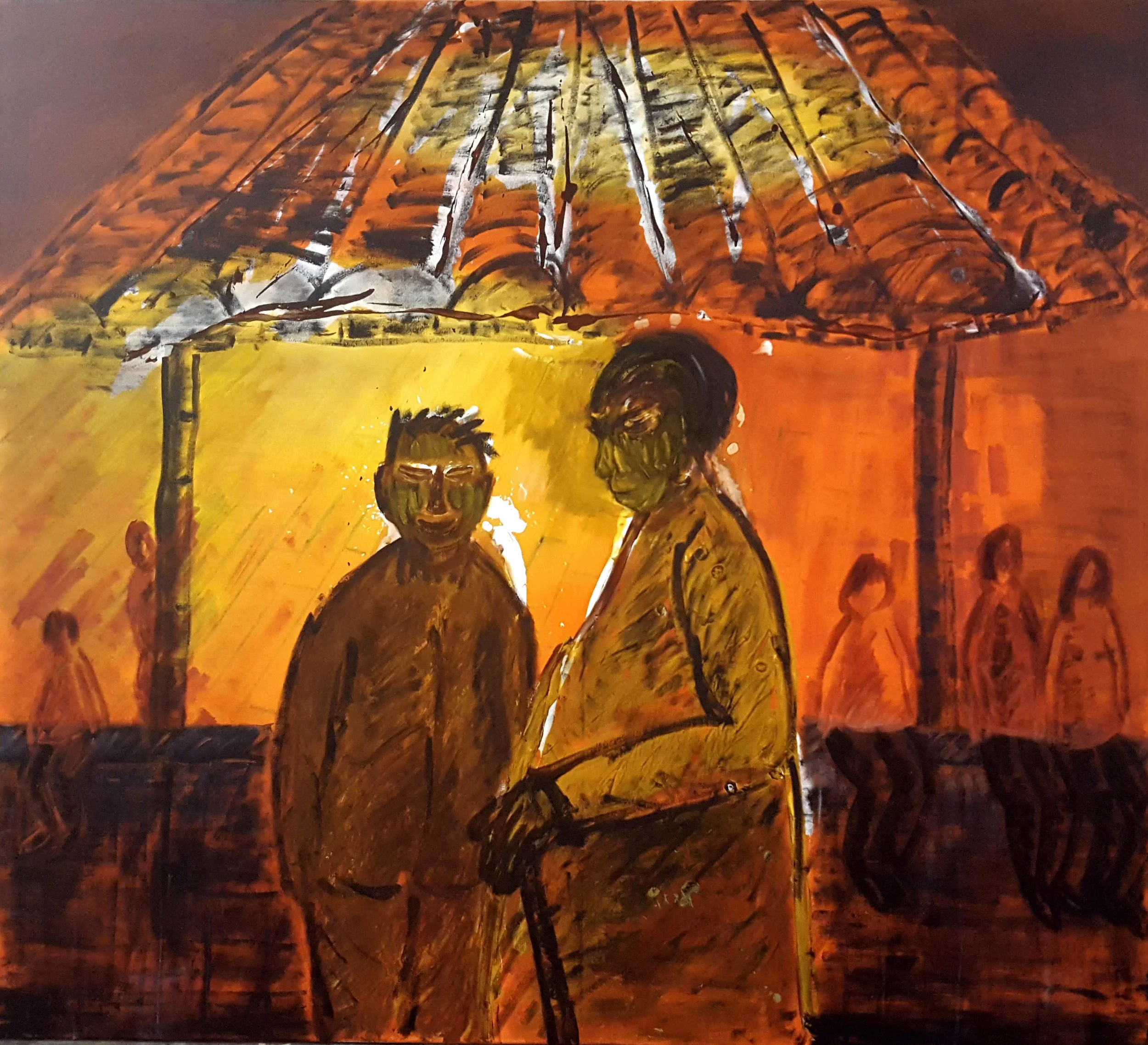 Handeln, 2017 200cmx180cm,  Acryl auf Leinwand