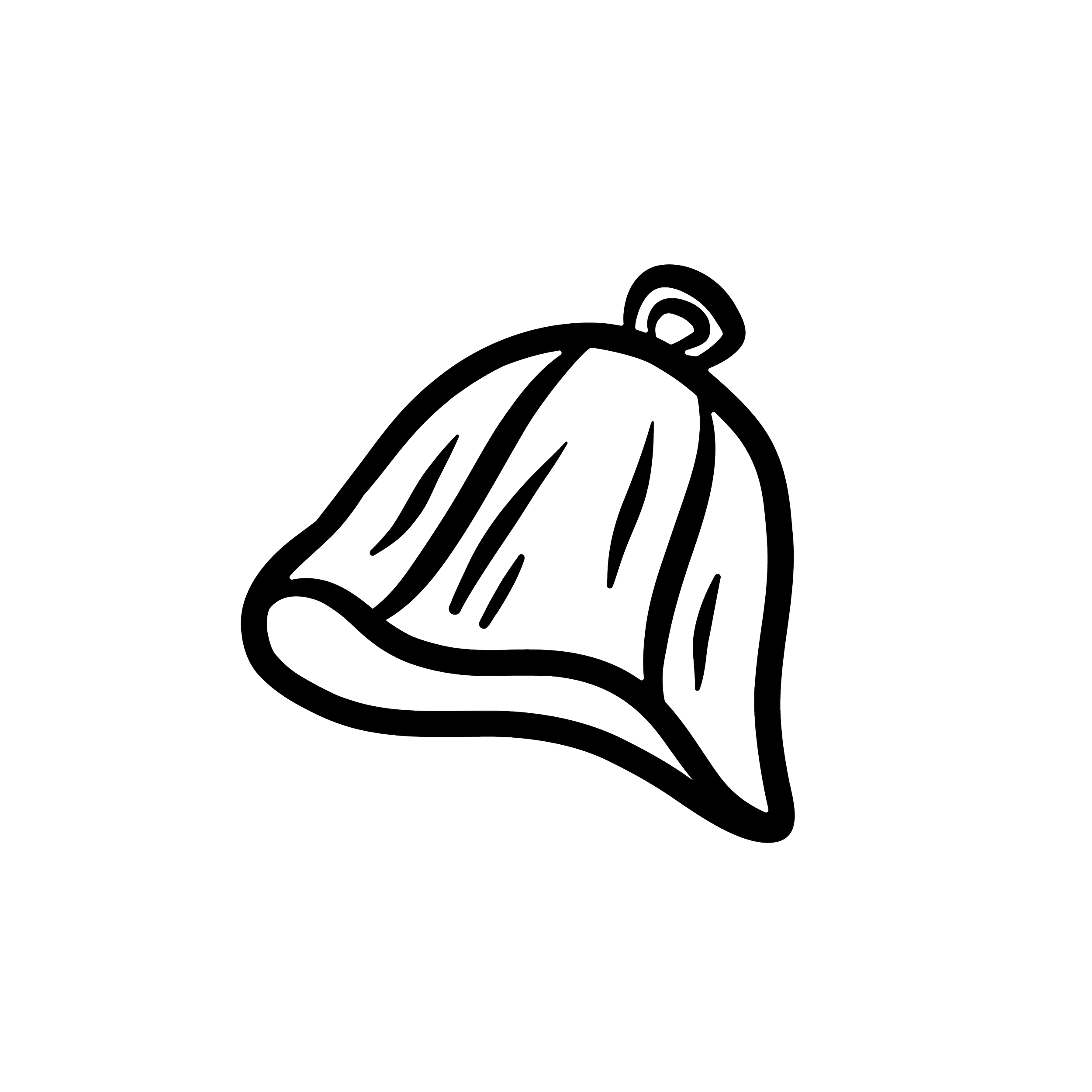 Outline of a bumblebee with wings and body details.