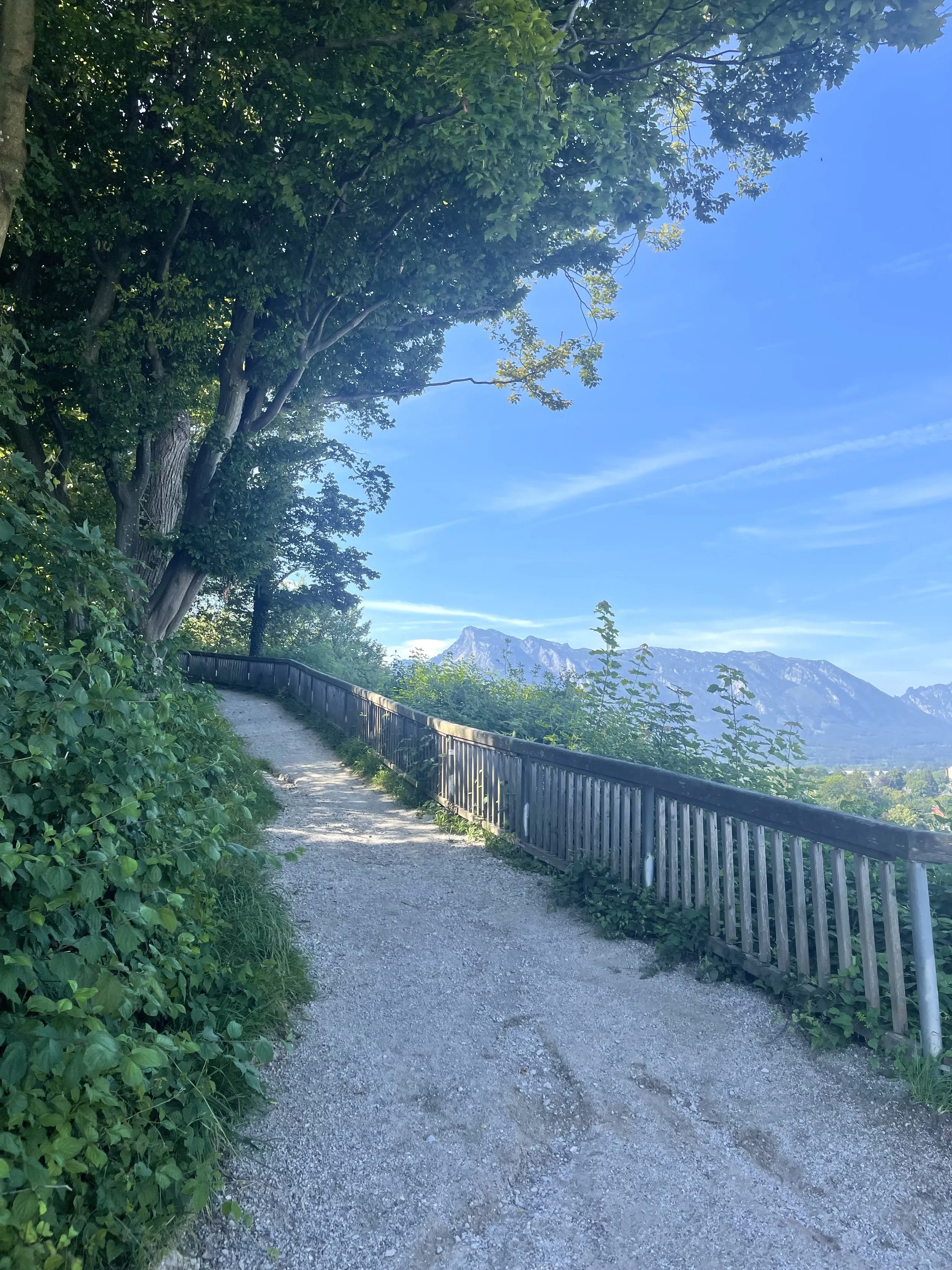 Vandresti på Mönchsberg i Salzburg med udsigt til bjergene nær Hotel & Villa Auersperg