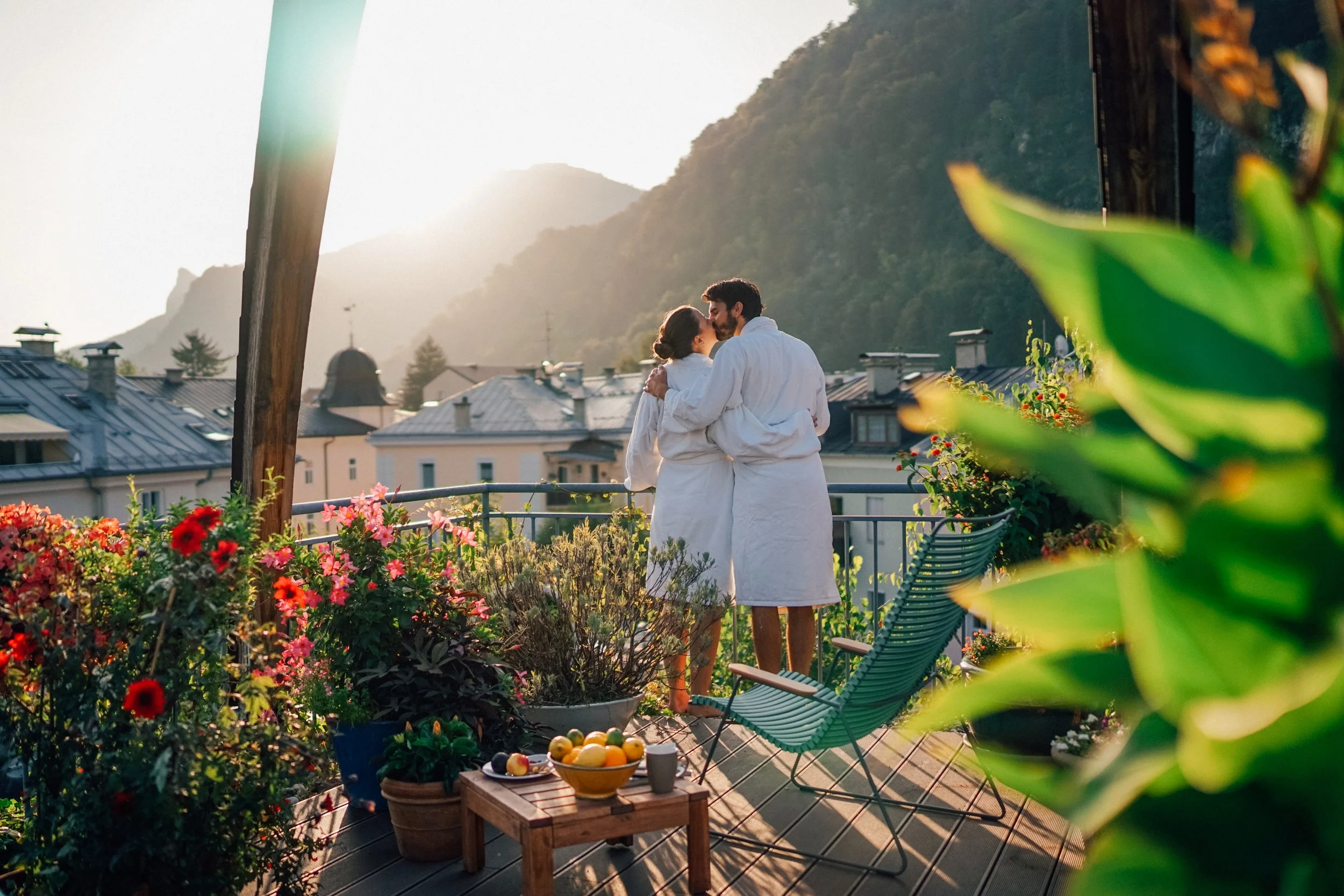 Petit Spa på Hotel & Villa Auersperg i Salzburg med udsigt til byens tage og bjerge