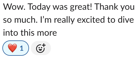 Digital screenshot of a social media post expressing excitement about diving, with a red heart emoji and a laughing emoji.