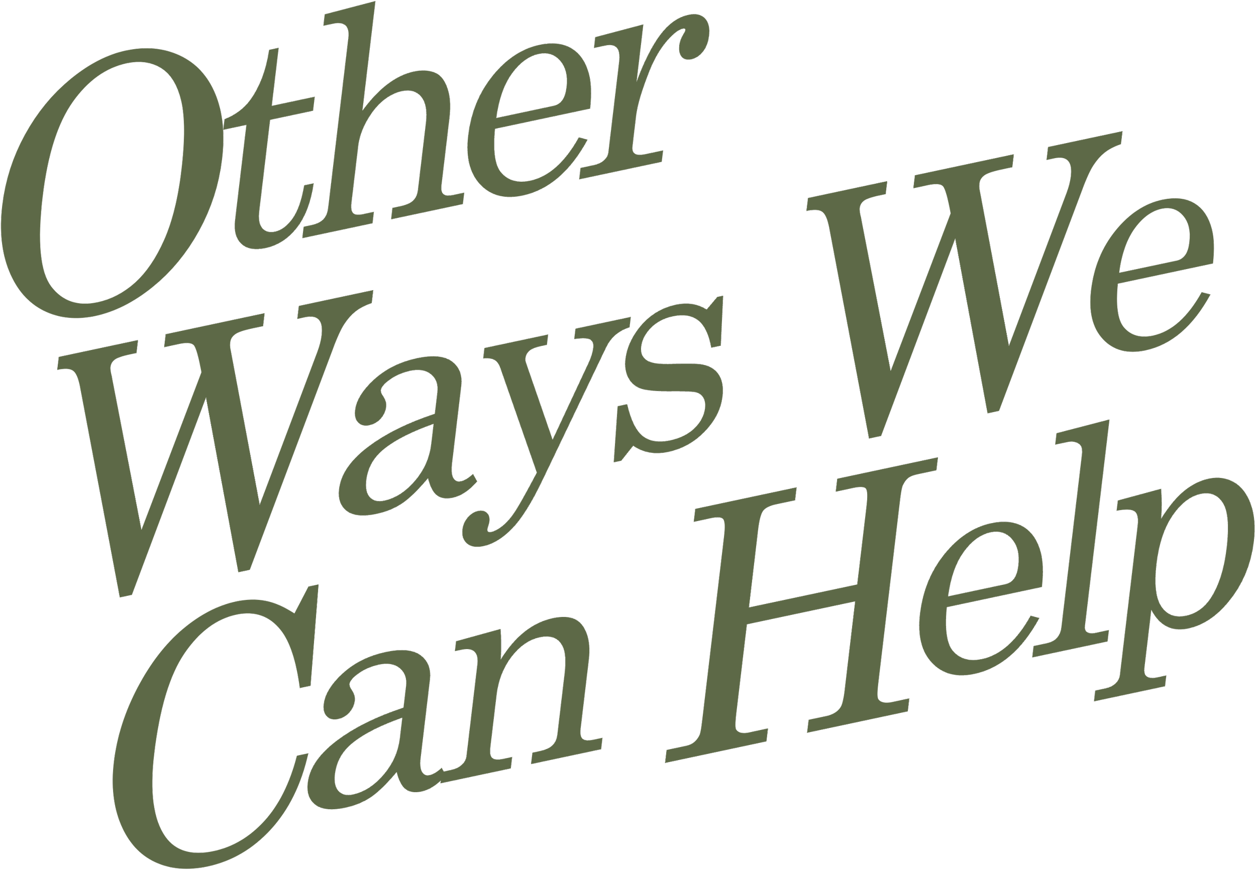 Text saying 'Other ways we can help' in large, green font on a black background.