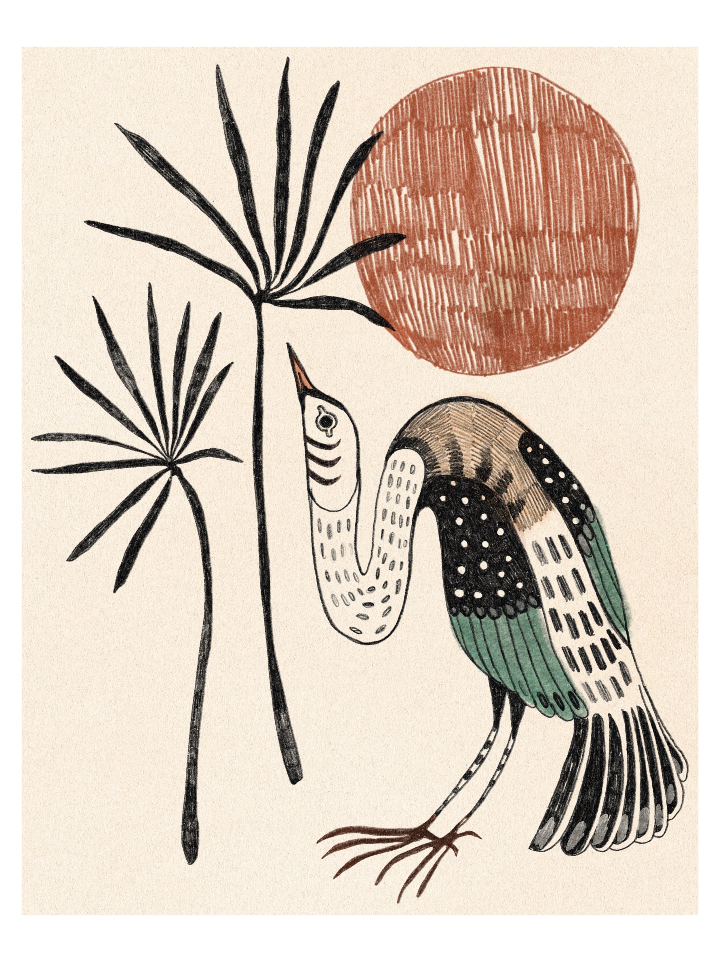 Goose, papyrus and the sun