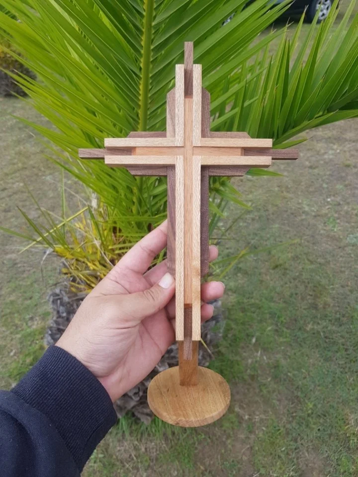 large layered standing cross table silky oak walnut mahogany.jpeg