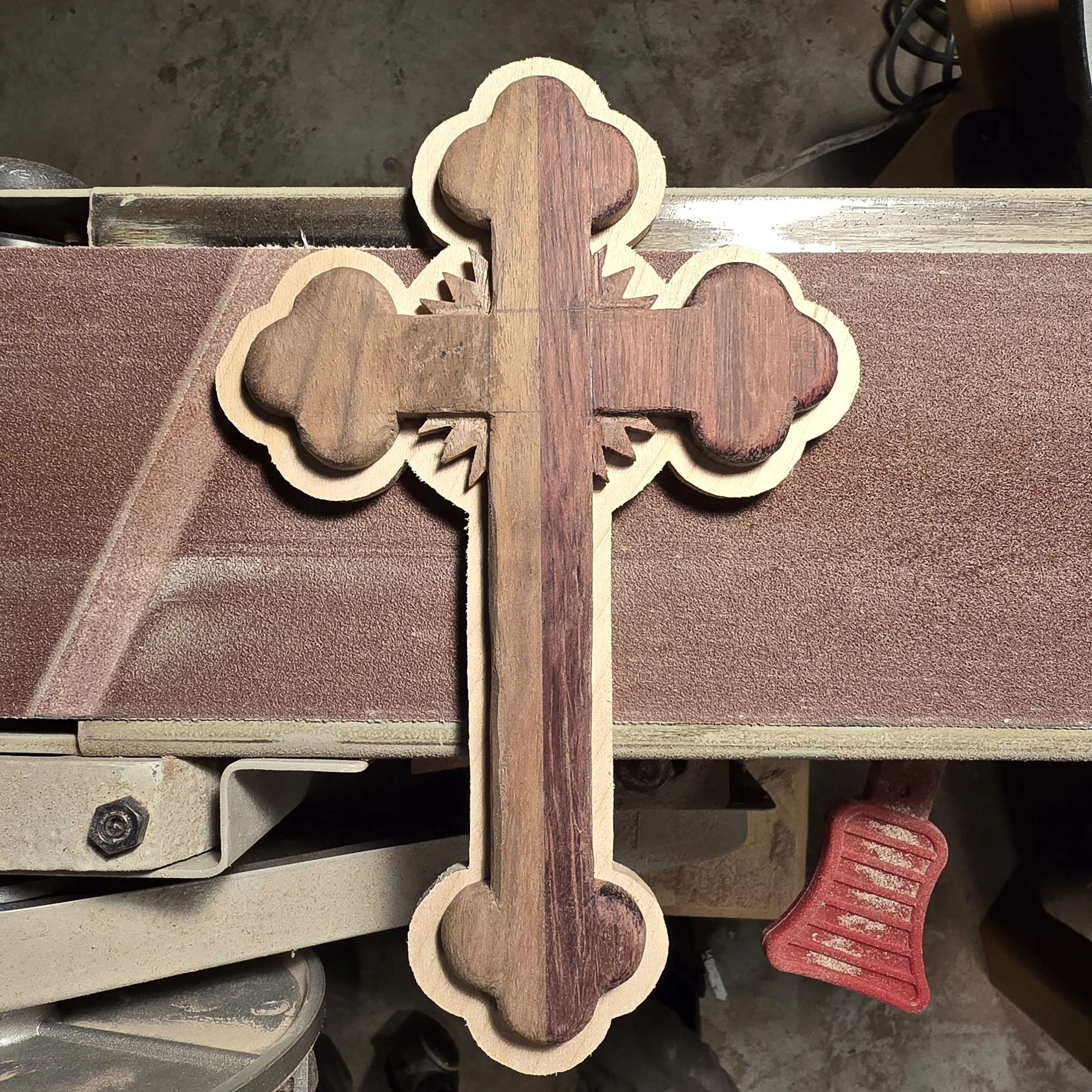 3 tone rock maple walnut purple heart rays coptic cross.jpg