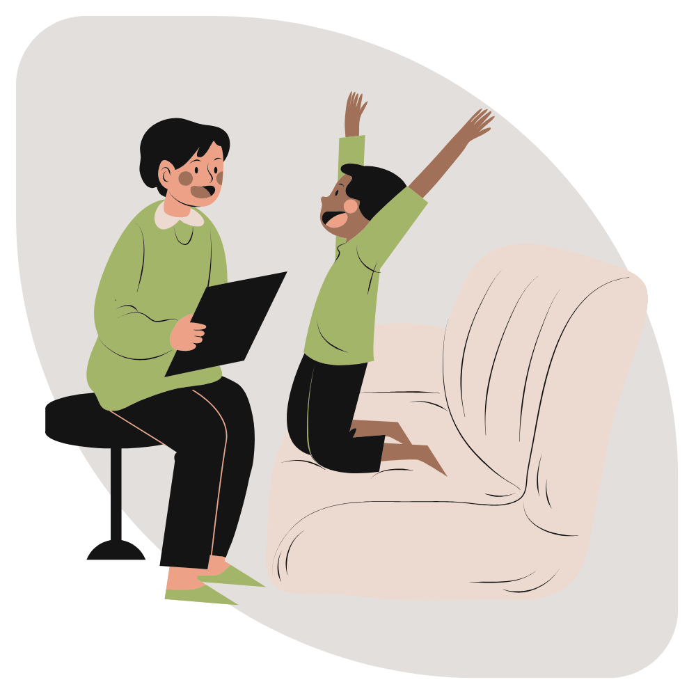 Illustrated image of two women hugging 