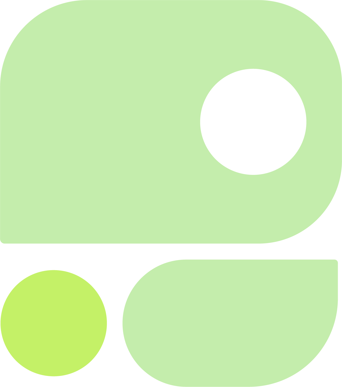 The Evergreen Turf Co. Logo is an illustration of various green and black circles of different sizes arranged in a pattern.