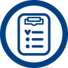 Icon of a checklist, with lines indicating text