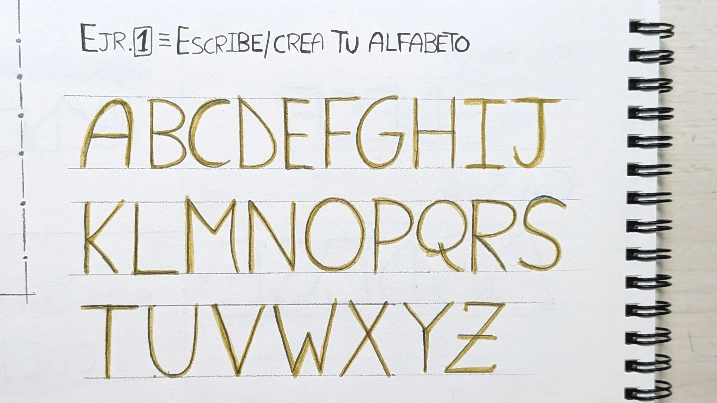 ejercicio 1 alfabeto mayúsculas