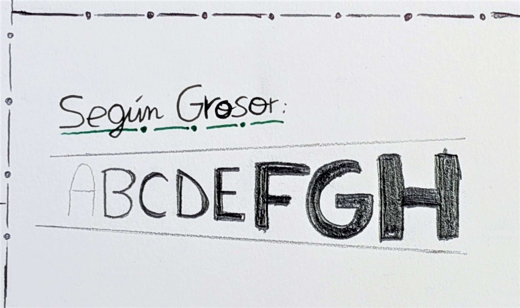 letras según grosor