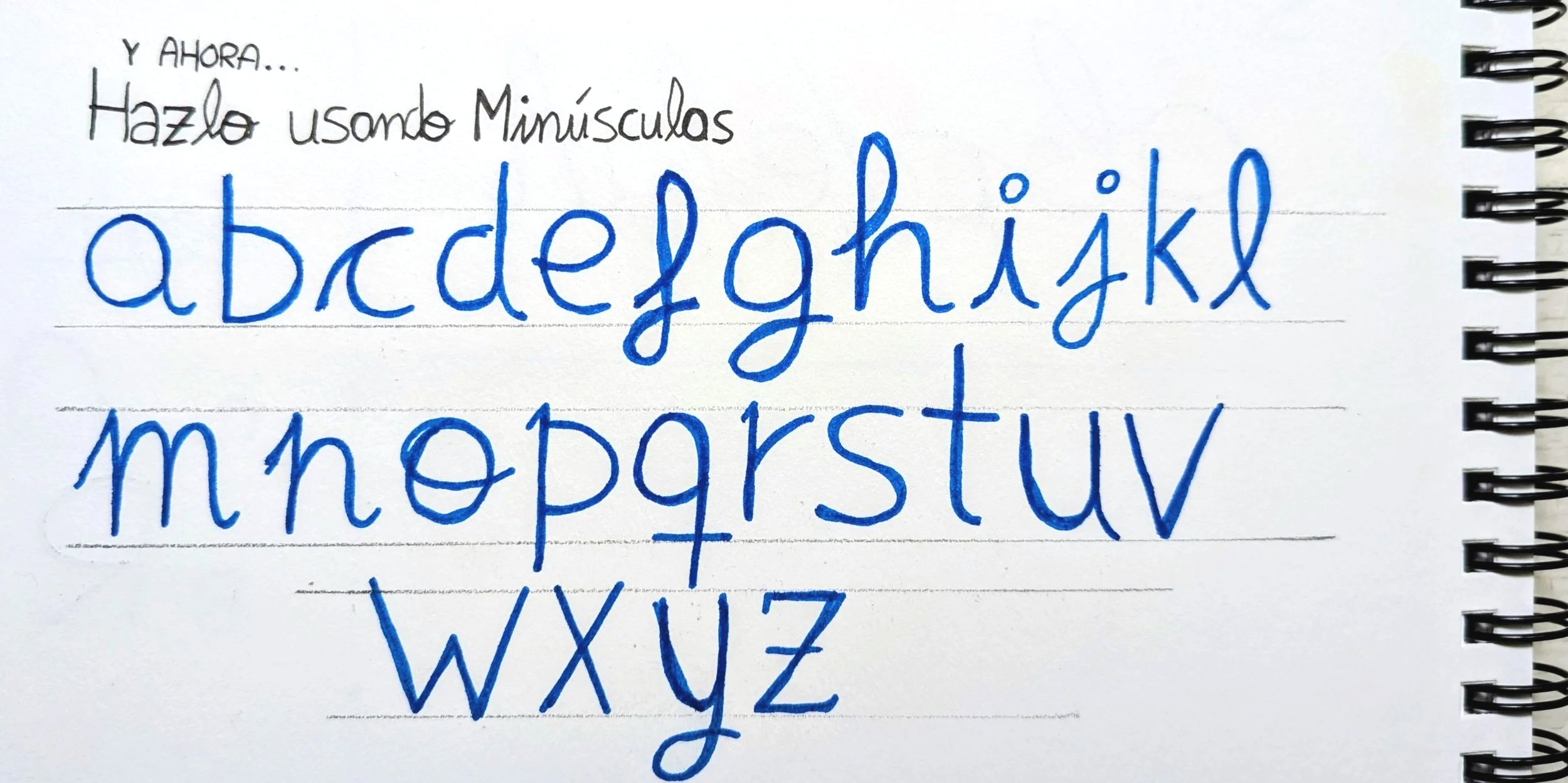 ejercicio 1 alfabeto minúsculas