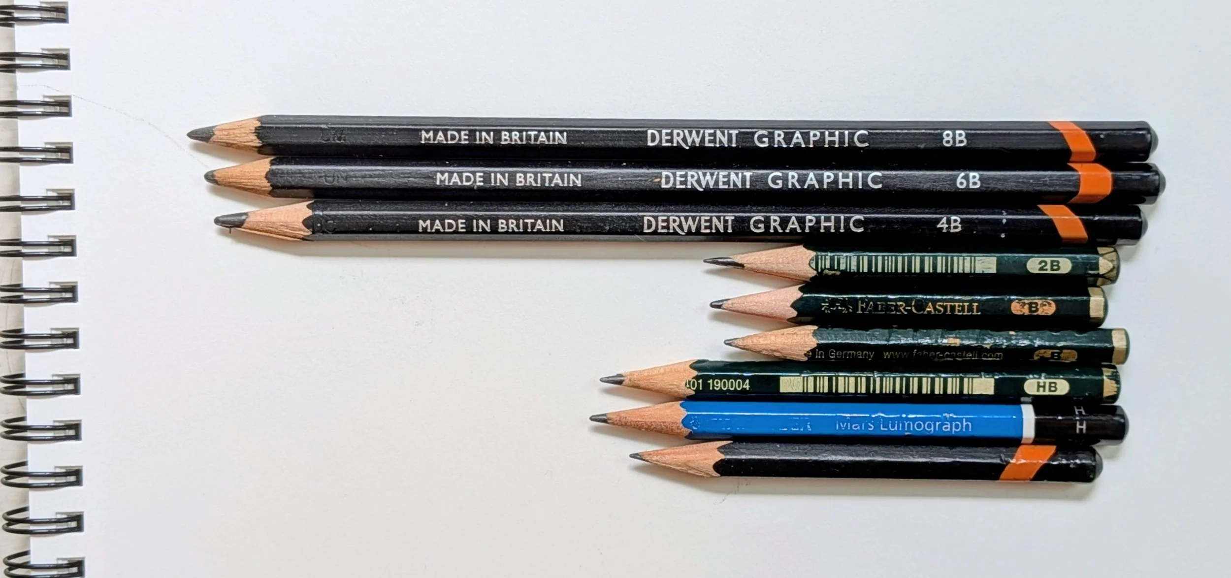 lápices Derwent y Faber Castell