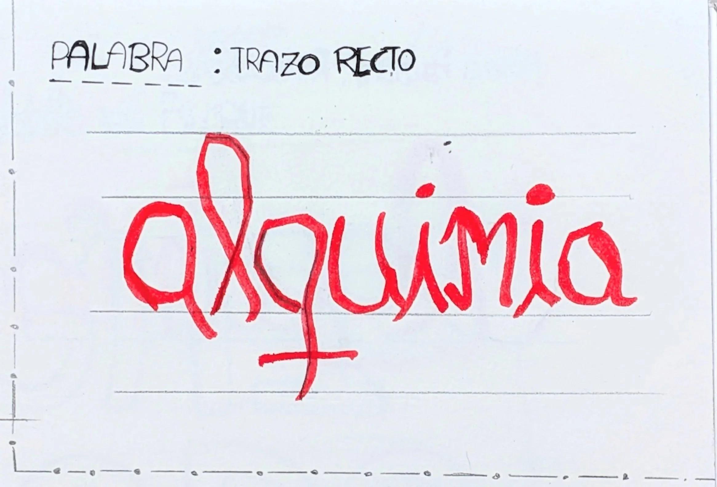 lettering palabra trazo recto