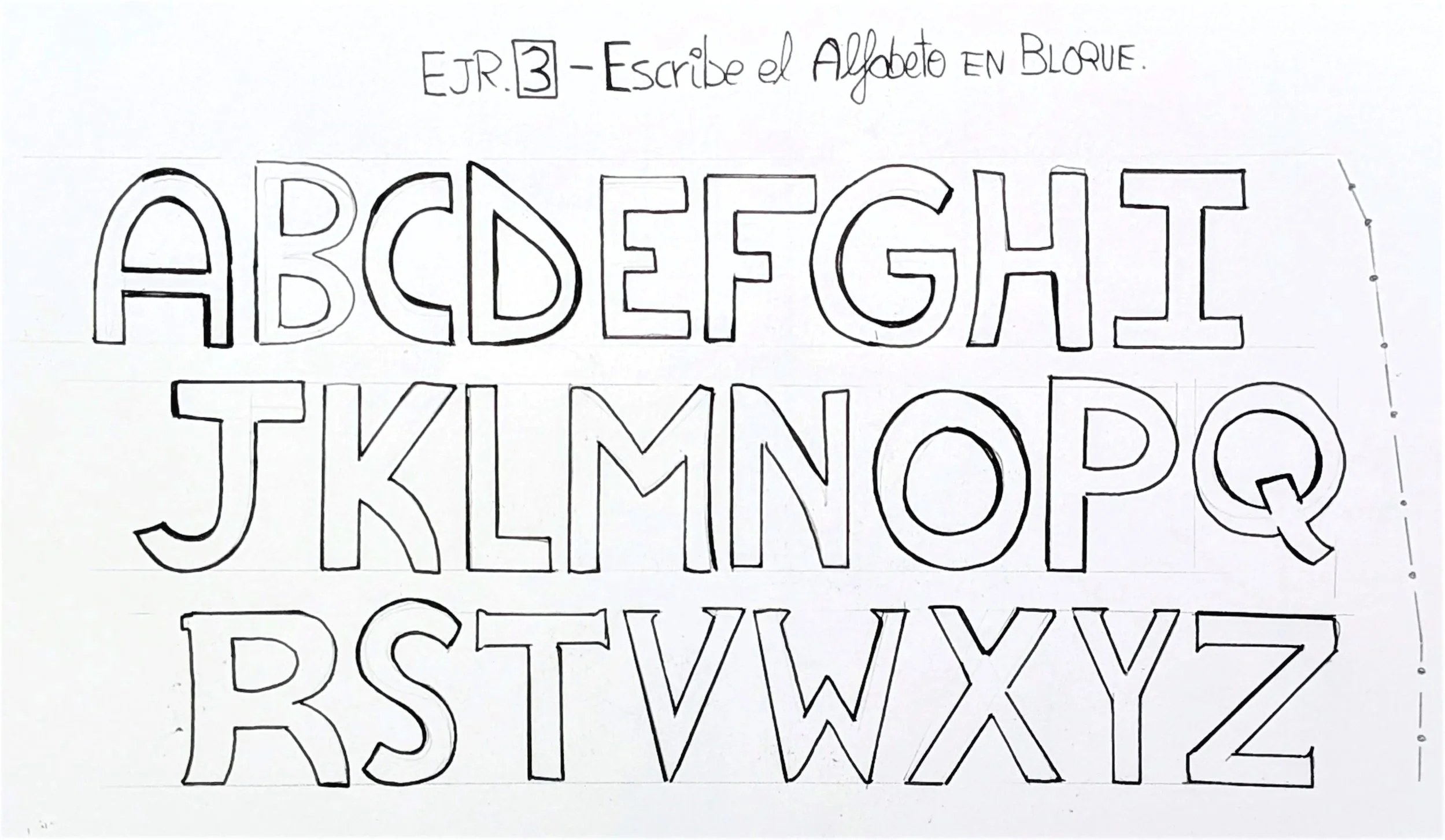 alfabeto en bloque lettering