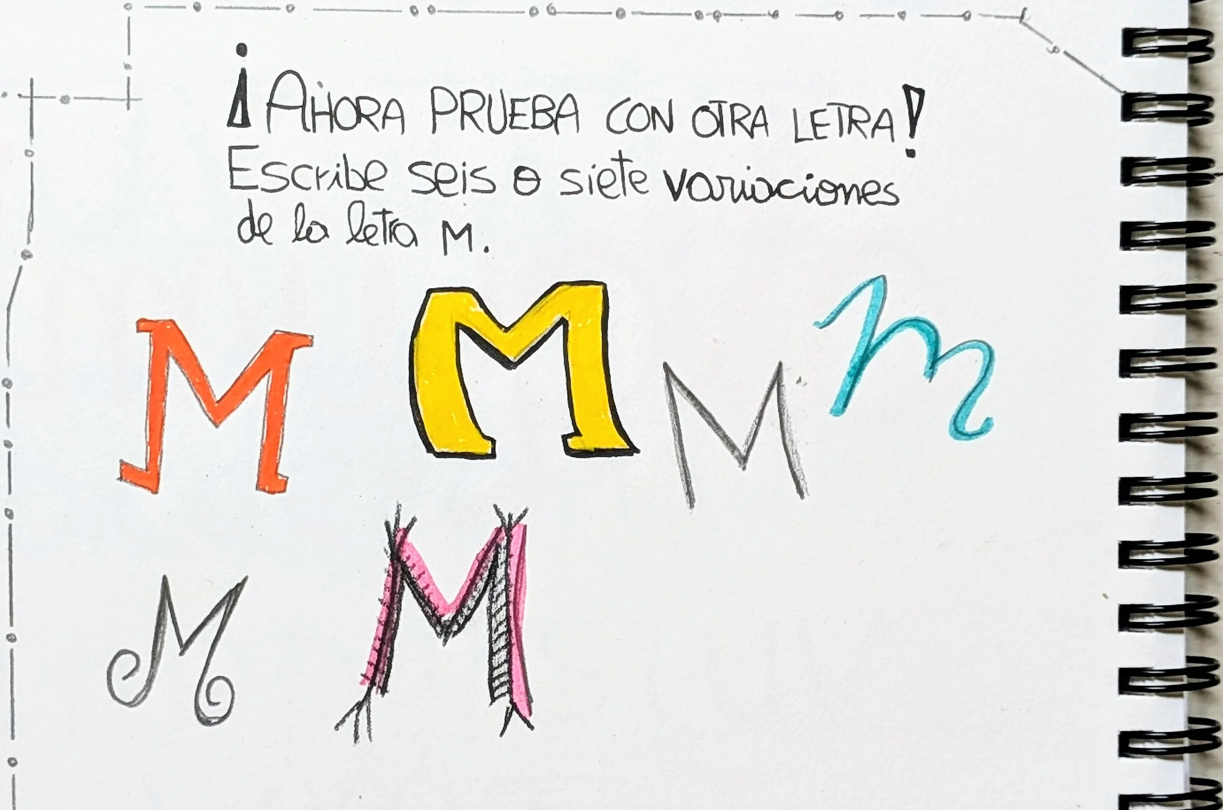 letra M seis variaciones