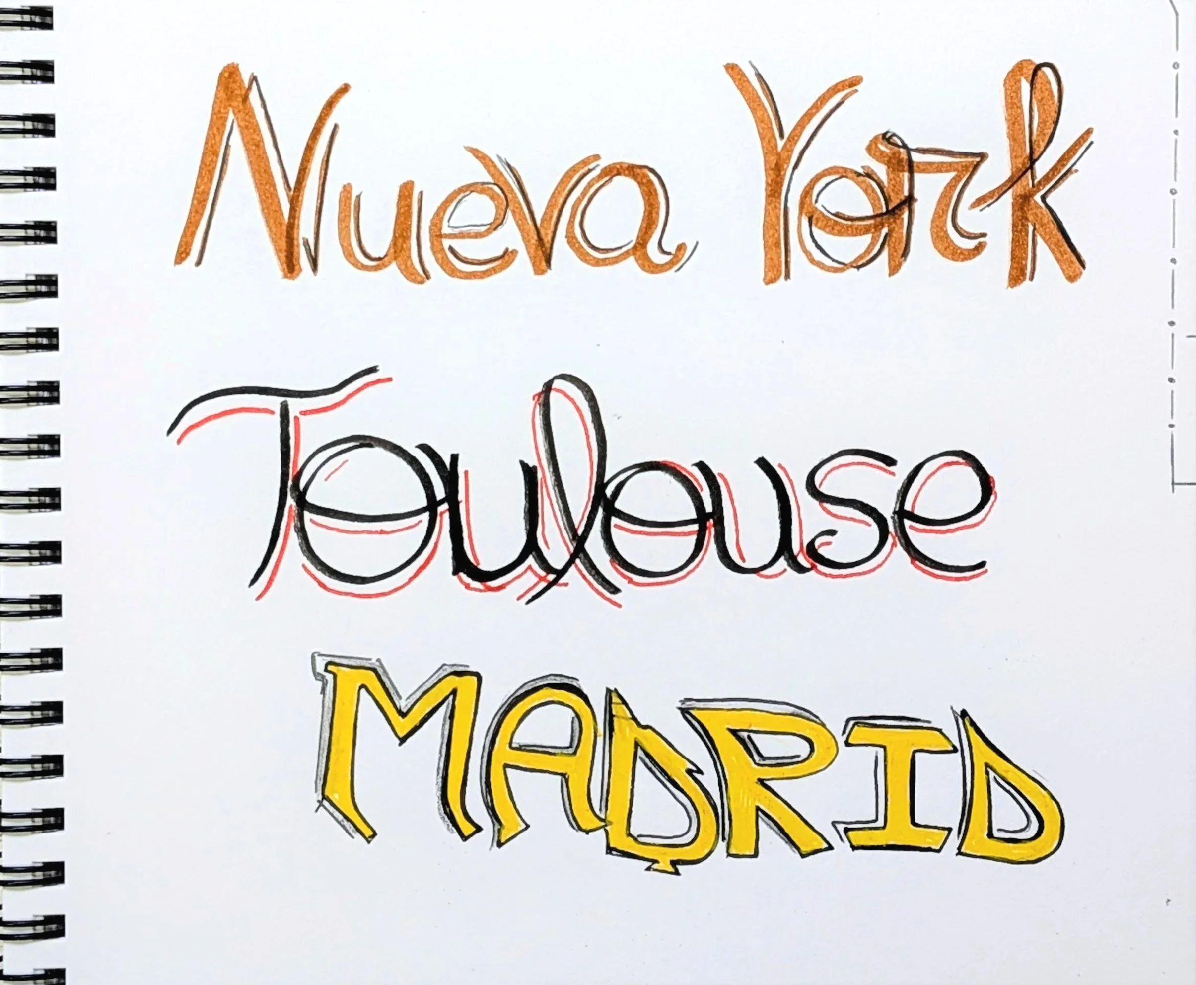 lettering palabras con sombras