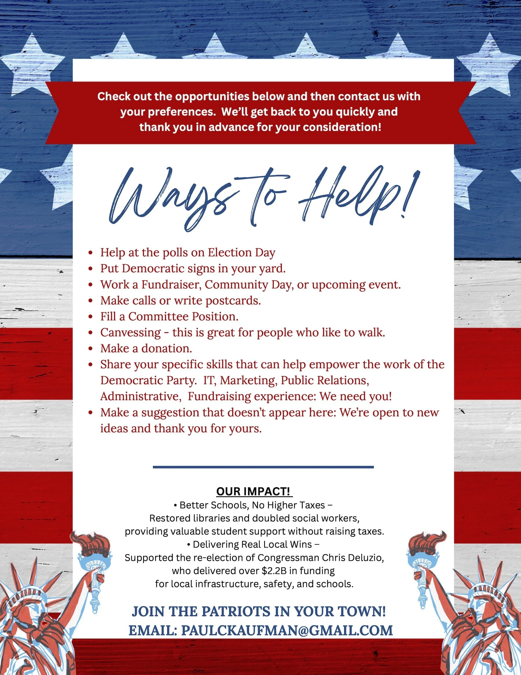 Ways to Help the Marshall Township Democrats!