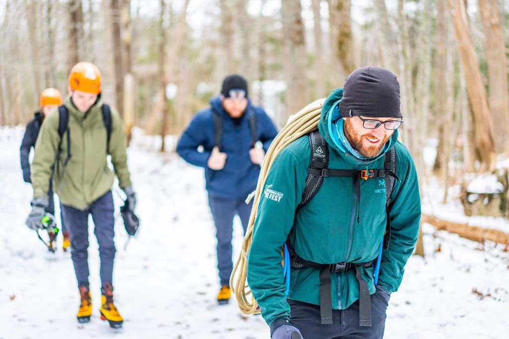 Guided ice climbing in maine
