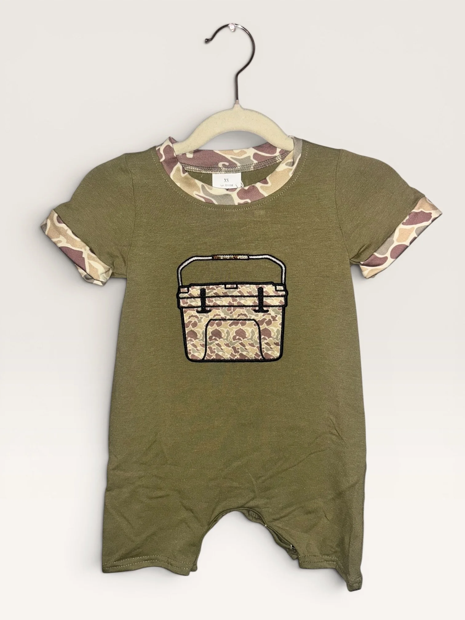 Boys Camo "Fishing" Bubble Romper