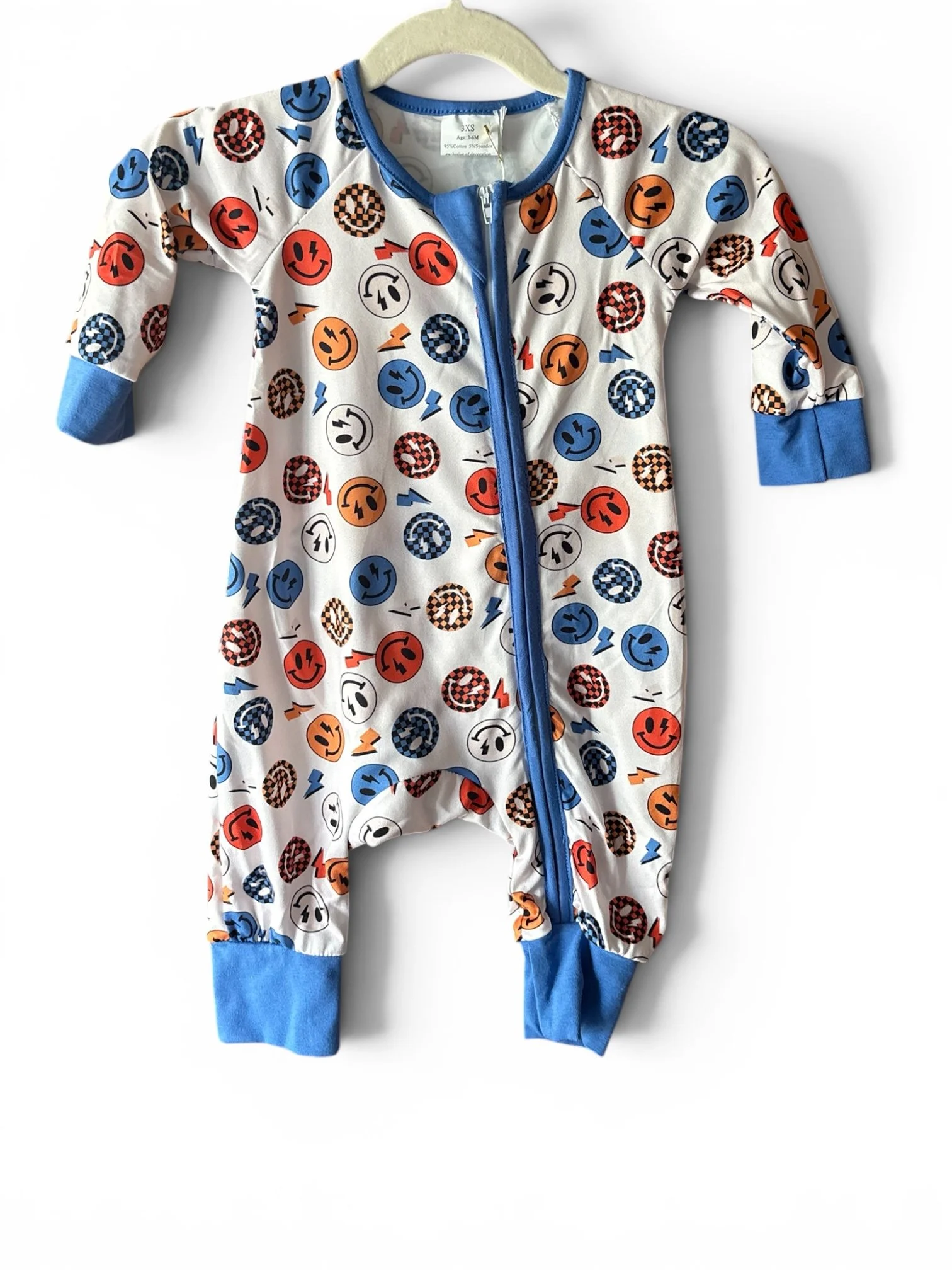 Boy's Smiley Zip Sleeper