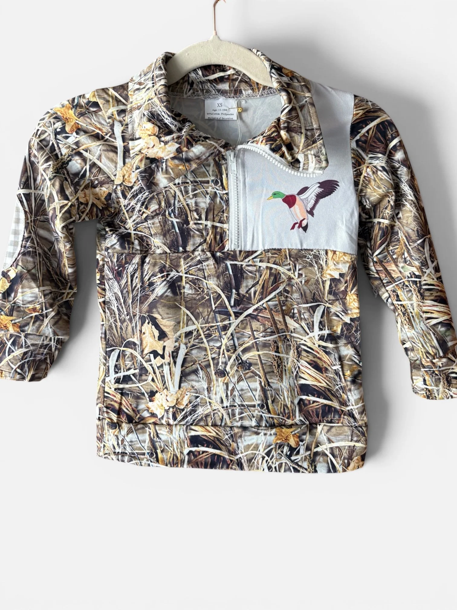 Camo/Duck Quarter Zip Pullover