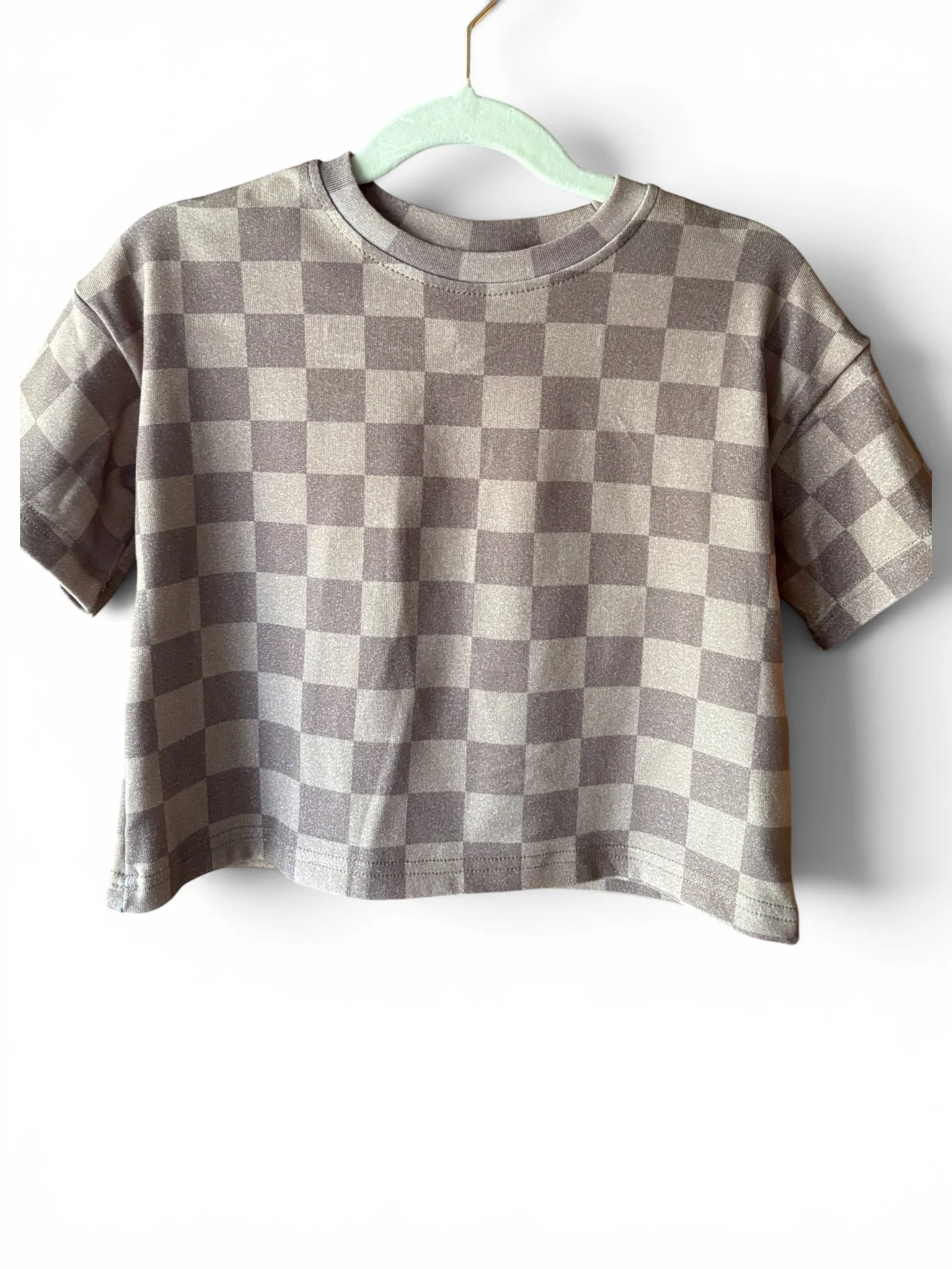 Checkered "Espresso" Oversized Top/Bottom Set