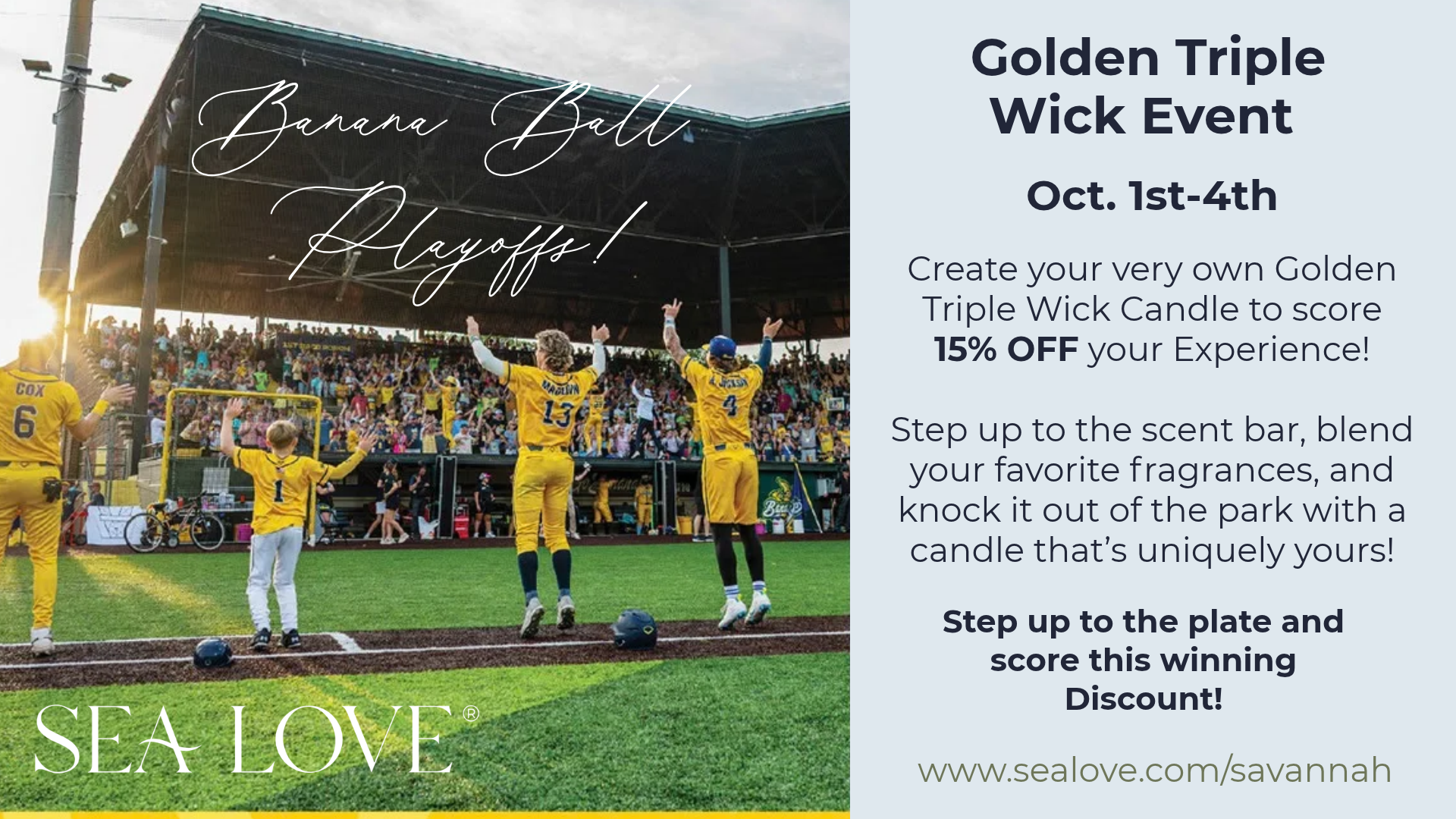 Golden Triple Wick Event - Sea Love Candle Bar & Boutique