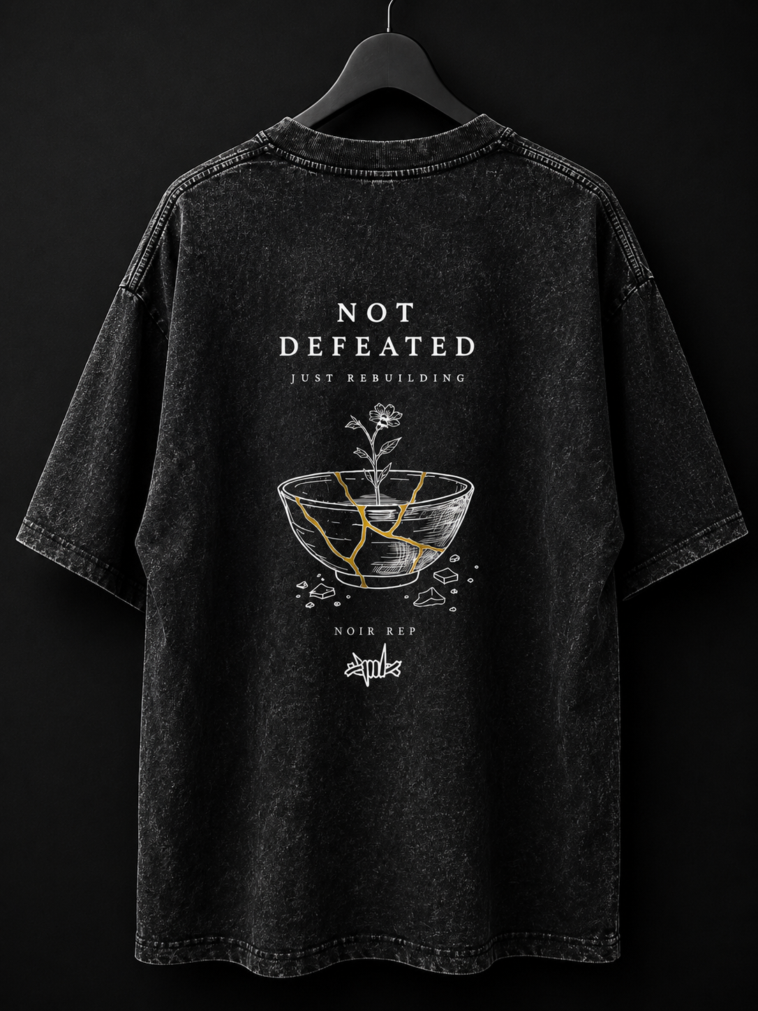 NOT DEFEATED  JUST REBUILDING – Oversized Vintage Wash Tee