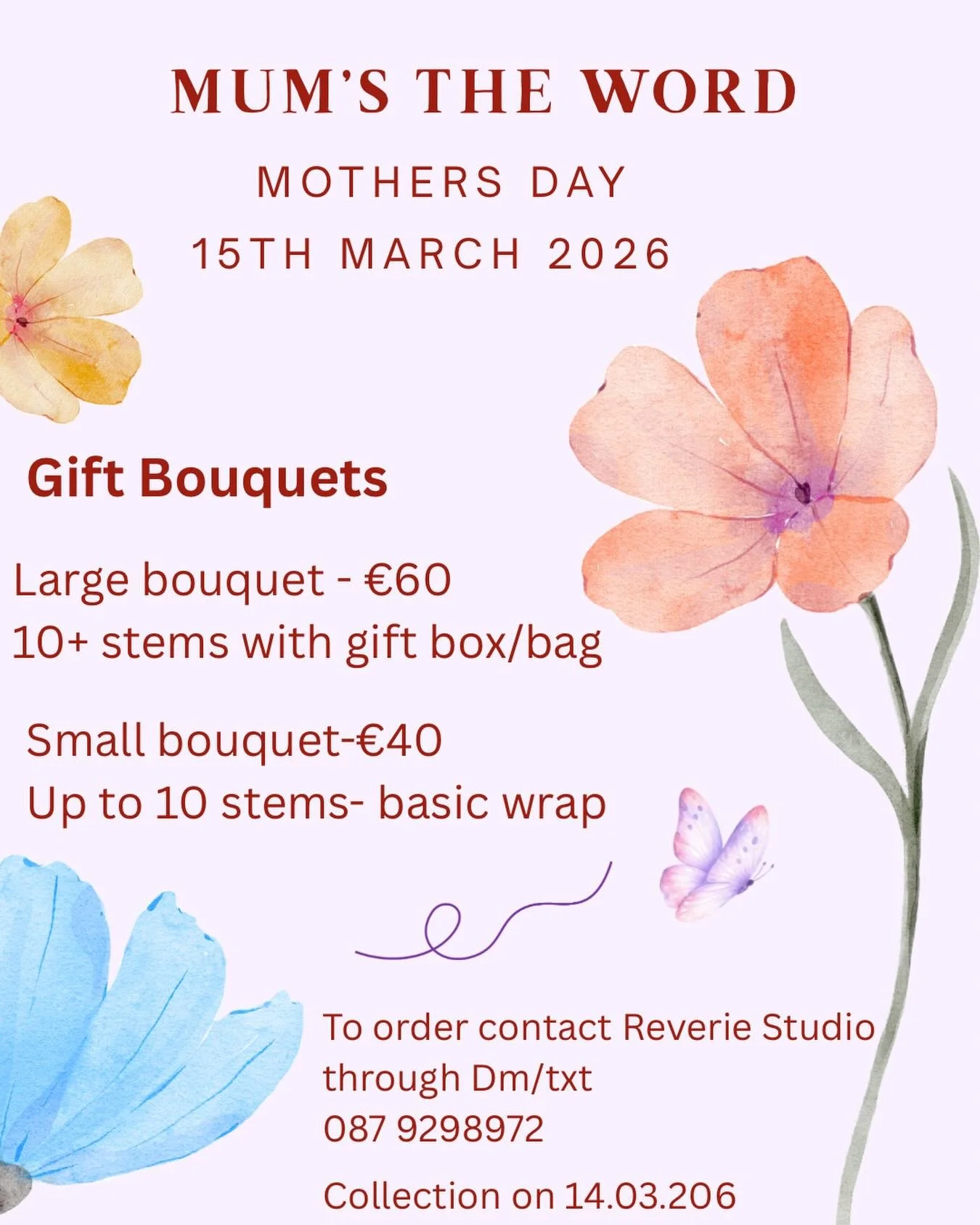 Mum says she doesn&rsquo;t want anything for Mother&rsquo;s Day&hellip; and we all know that&rsquo;s a trap 😌

Reverie studio has you covered this Mother&rsquo;s Day. Save your budget and your reputation . Grab a gorgeous bouquet before she says, &l