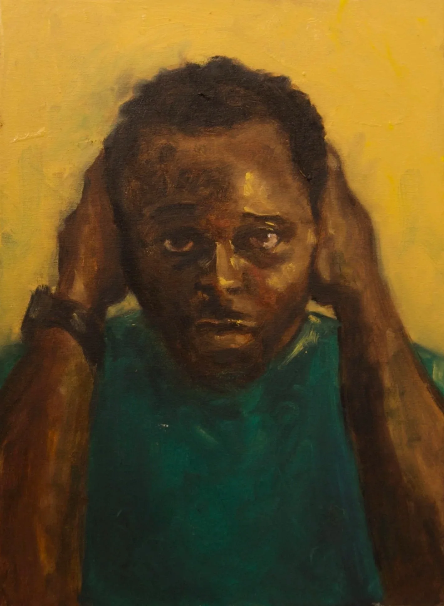 "Hear no evil": 2025, 12"x 16", oil paint, Canvas