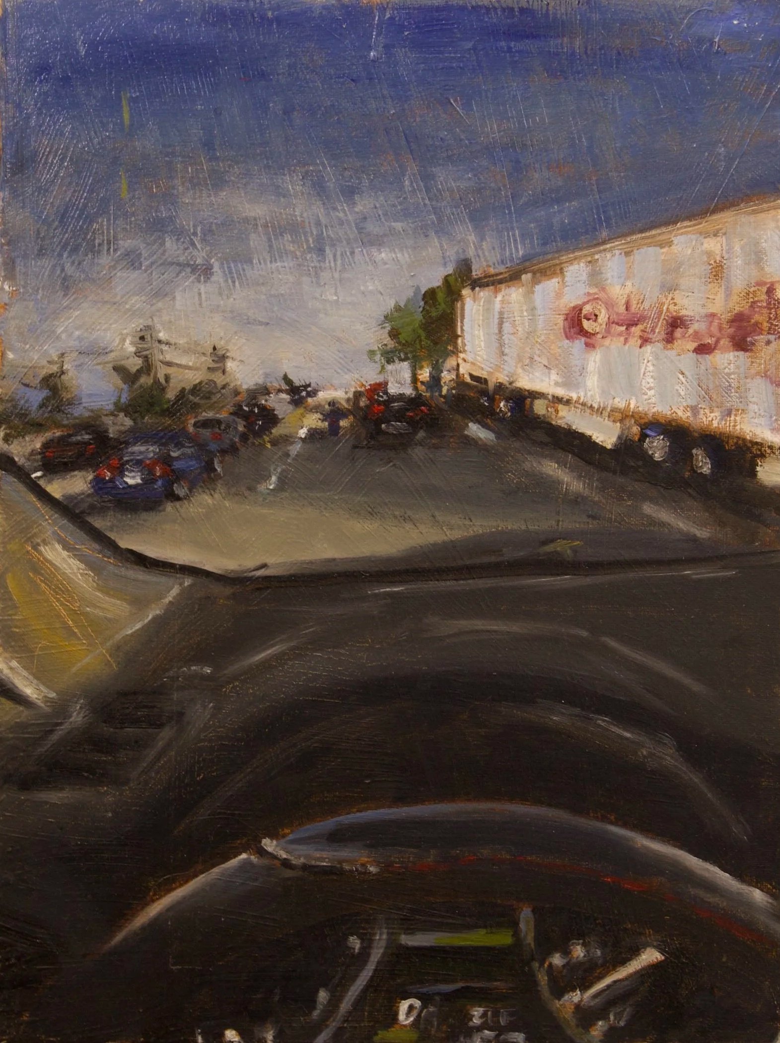 "Driving home from work in Los Angeles": 2025, 12"x 16", oil paint, Canvas